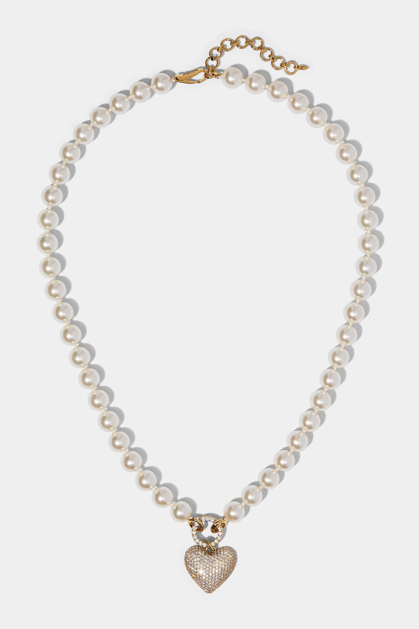 POPPY 8MM CZ HEART NECKLACE IN GOLD PLATING