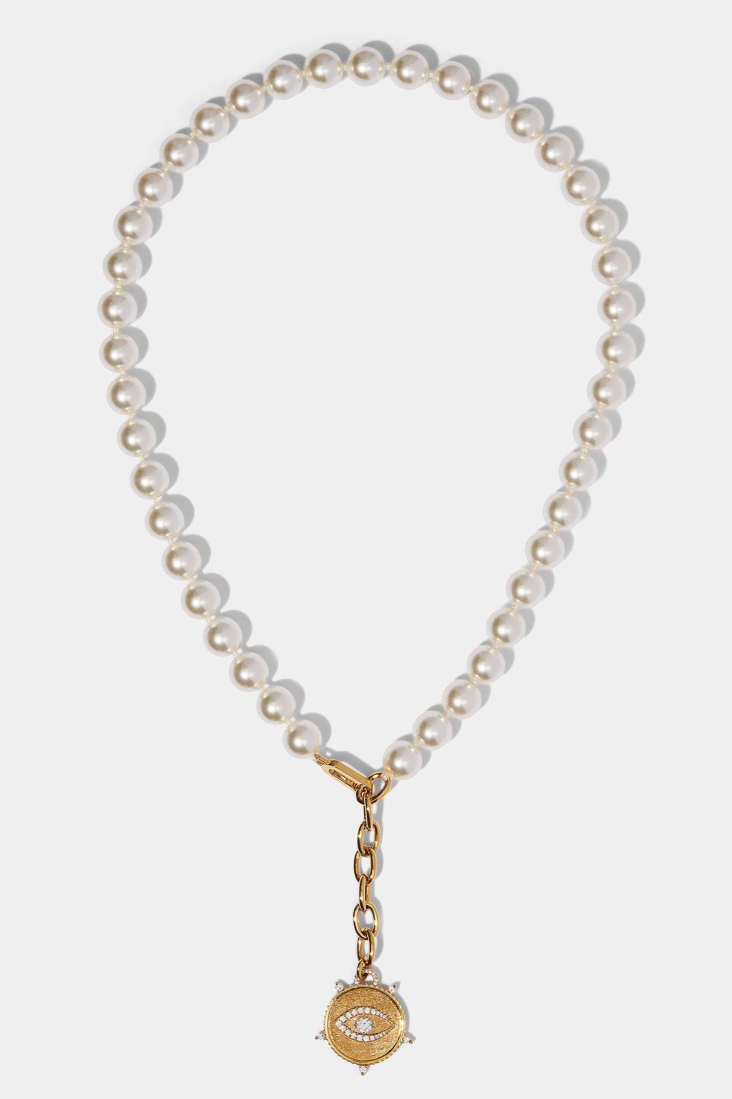POPPY 10MM EVIL EYE NECKLACE IN GOLD PLATING