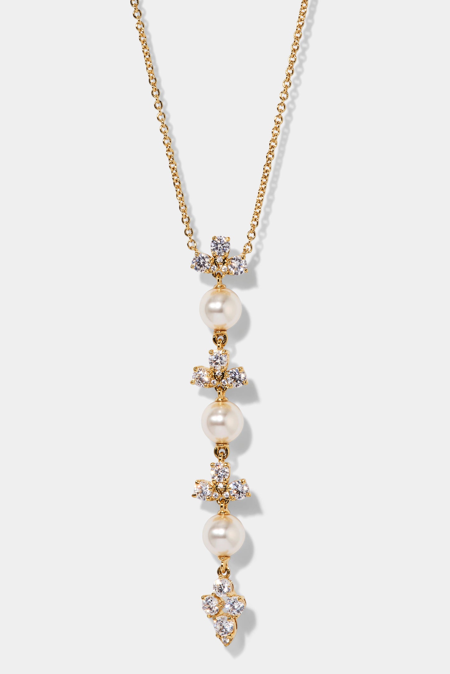 VENUS MULTI PEARL Y NECKLACE IN GOLD PLATING
