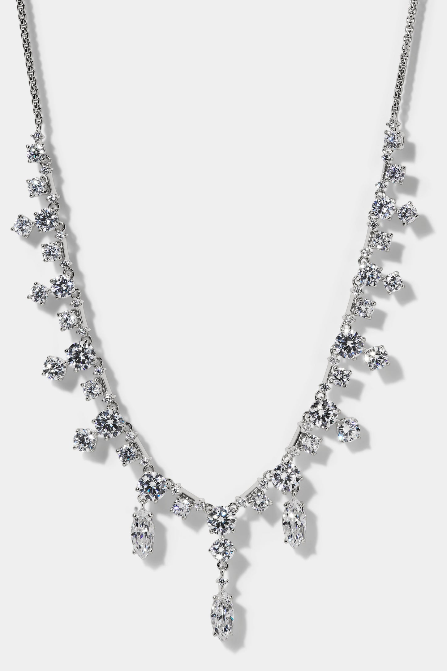 EVERLEIGH FRONTAL NECKLACE IN RHODIUM