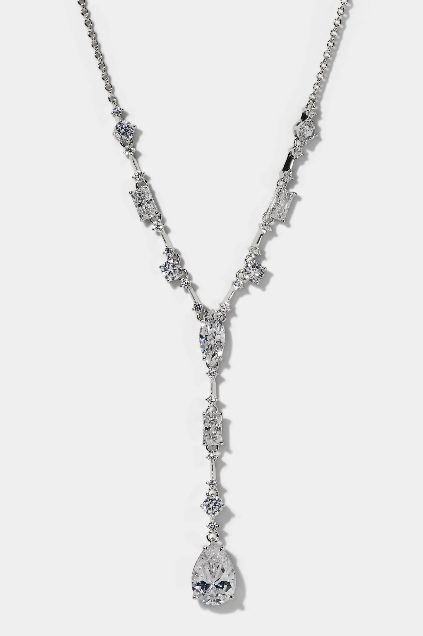 EVERLEIGH Y NECKLACE IN RHODIUM PLATING