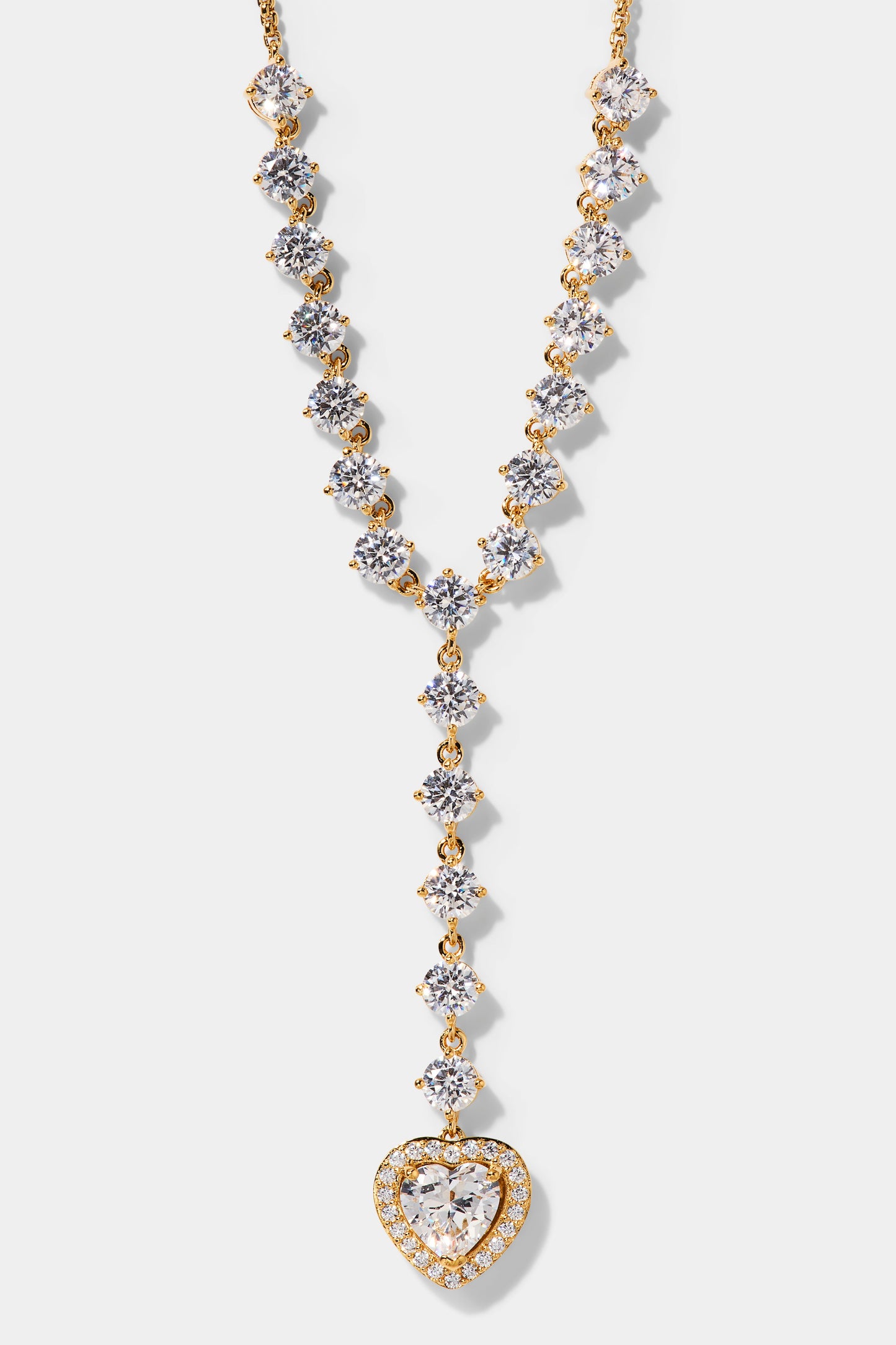 LE BISOU HALO HEART Y NECKLACE IN GOLD PLATING