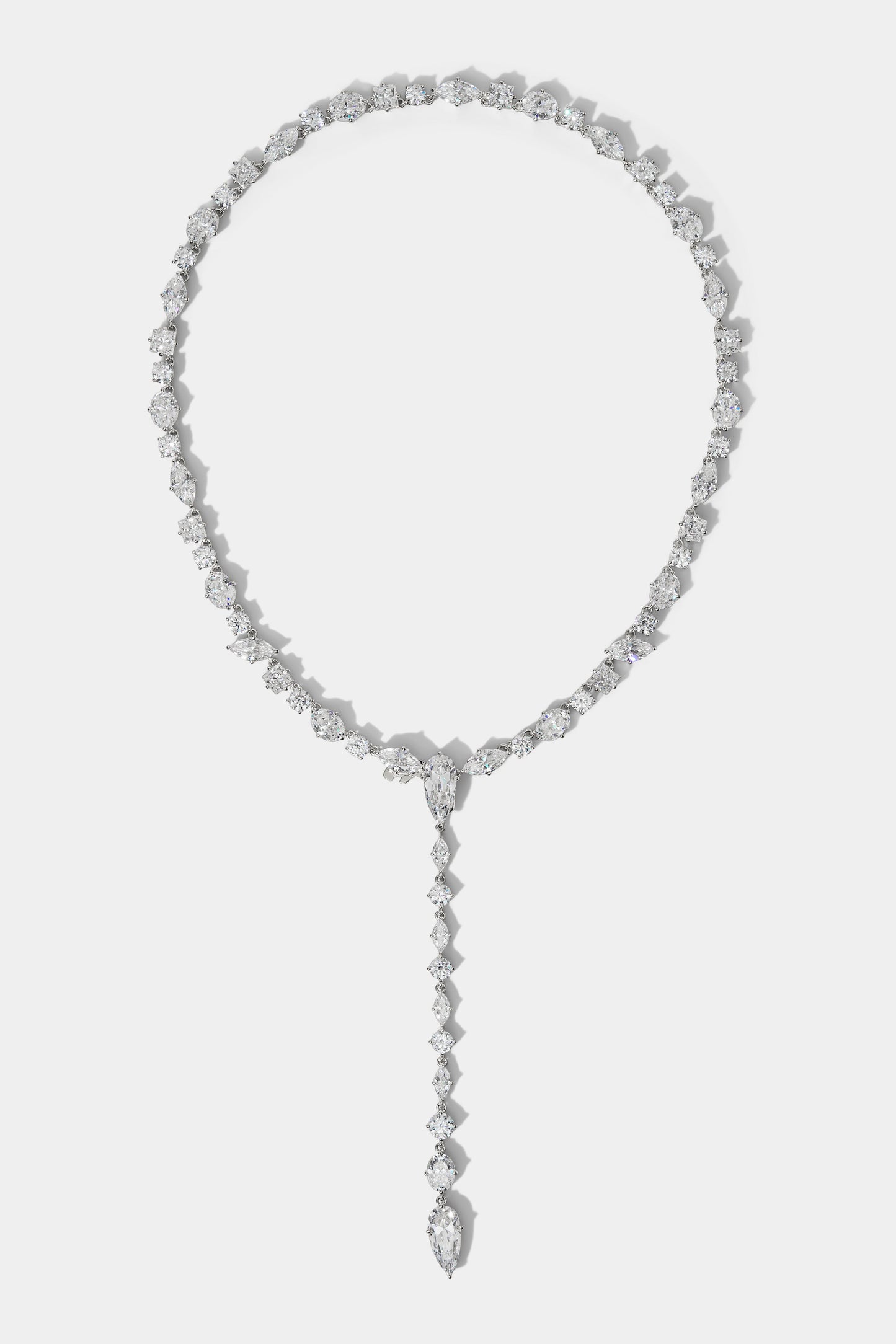 RIVIERA CONVERTIBLE Y NECKLACE IN RHODIUM PLATING