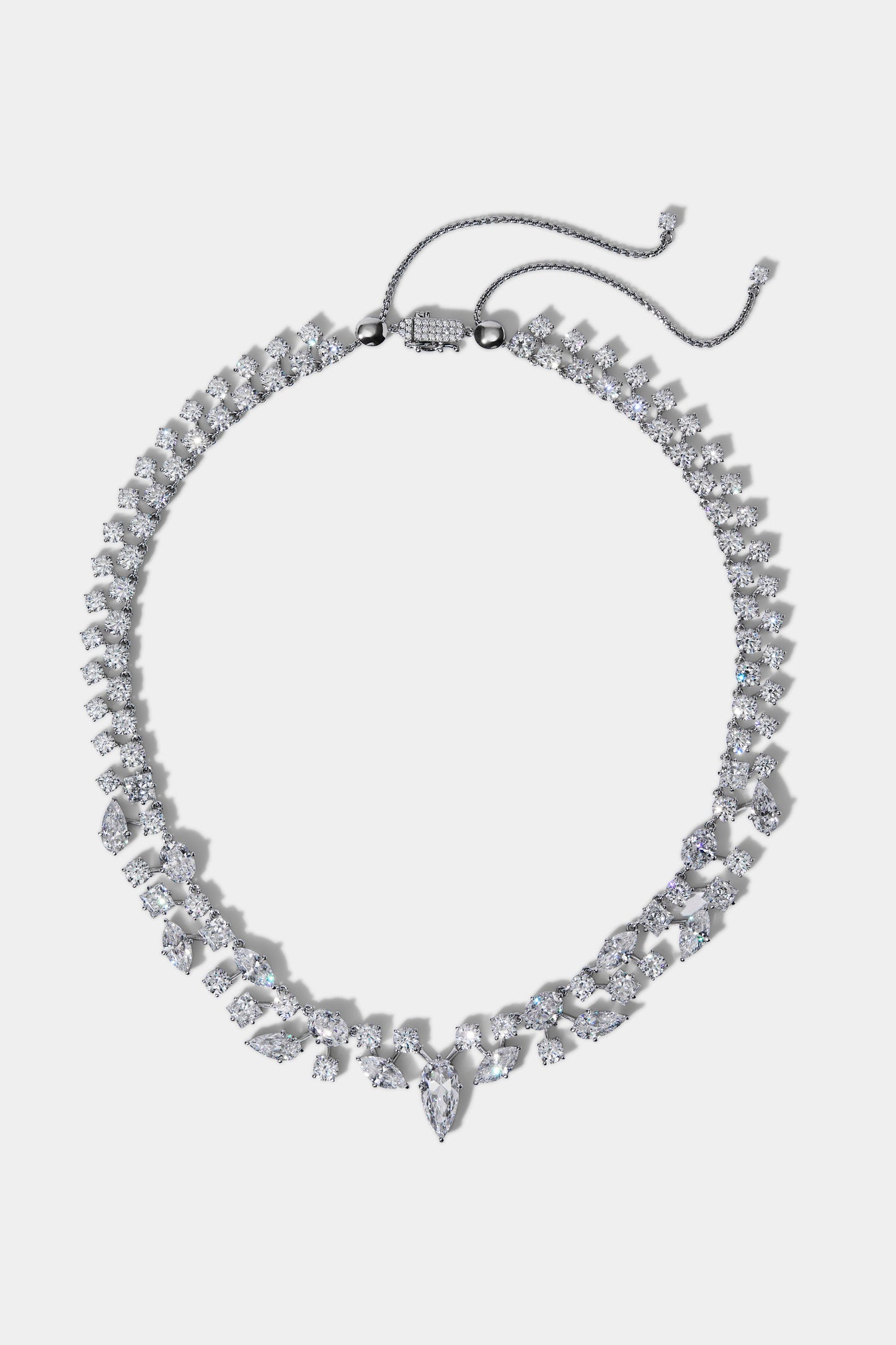 RIVIERA COLLAR NECKLACE IN RHODIUM PLATING