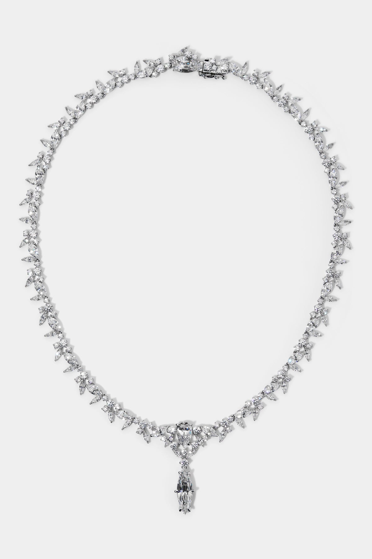 CANNES LAUREL COLLAR NECKLACE IN RHODIUM PLATING