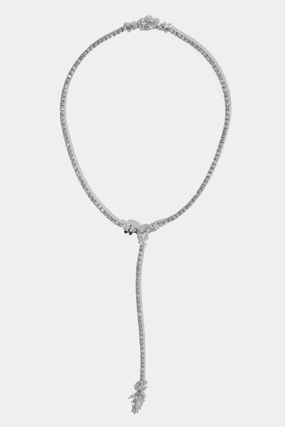 CANNES REVERSIBLE Y NECKLACE IN RHODIUM PLATING
