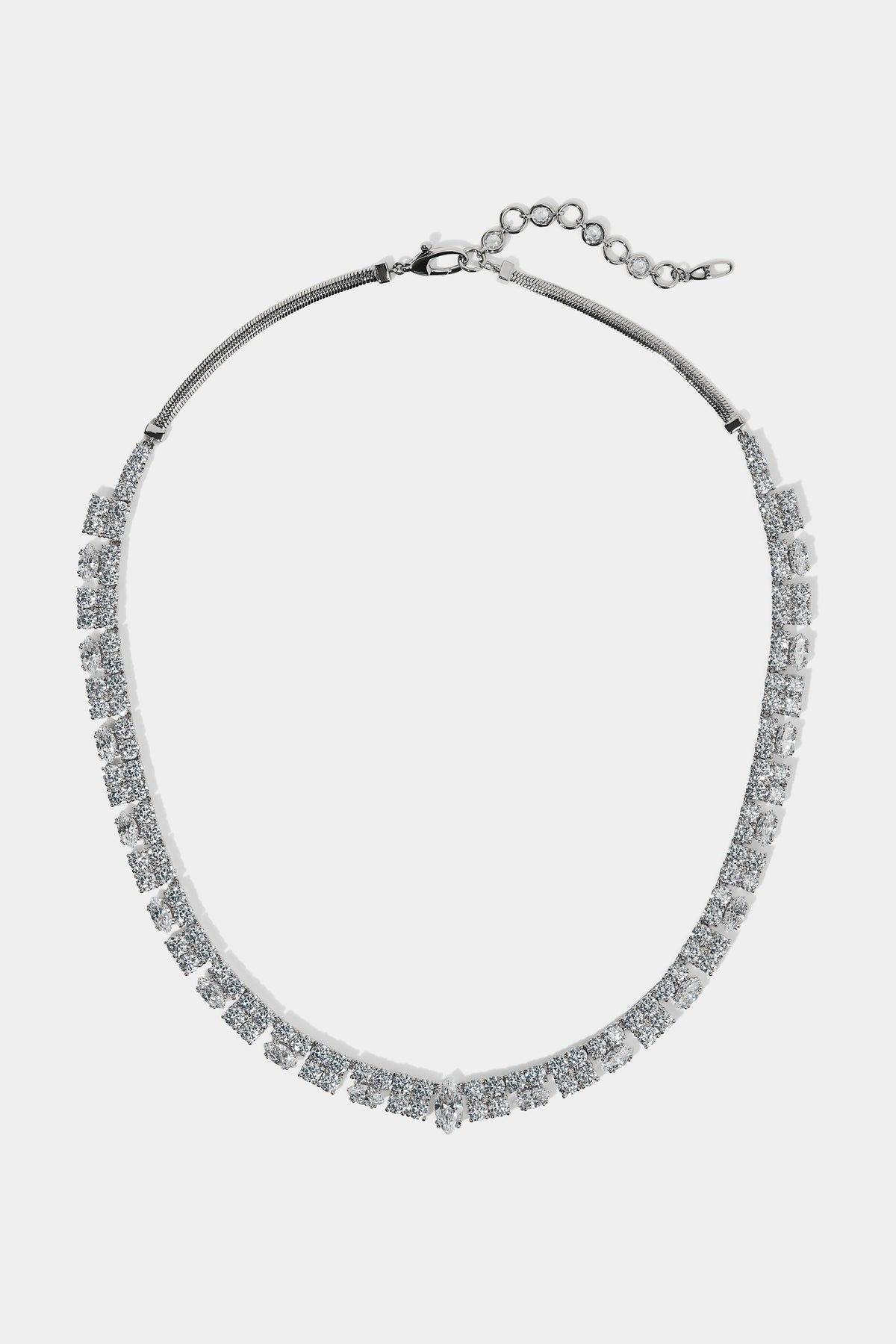 TWINNIE STATEMENT COLLAR NECKLACE IN RHODIUM PLATING