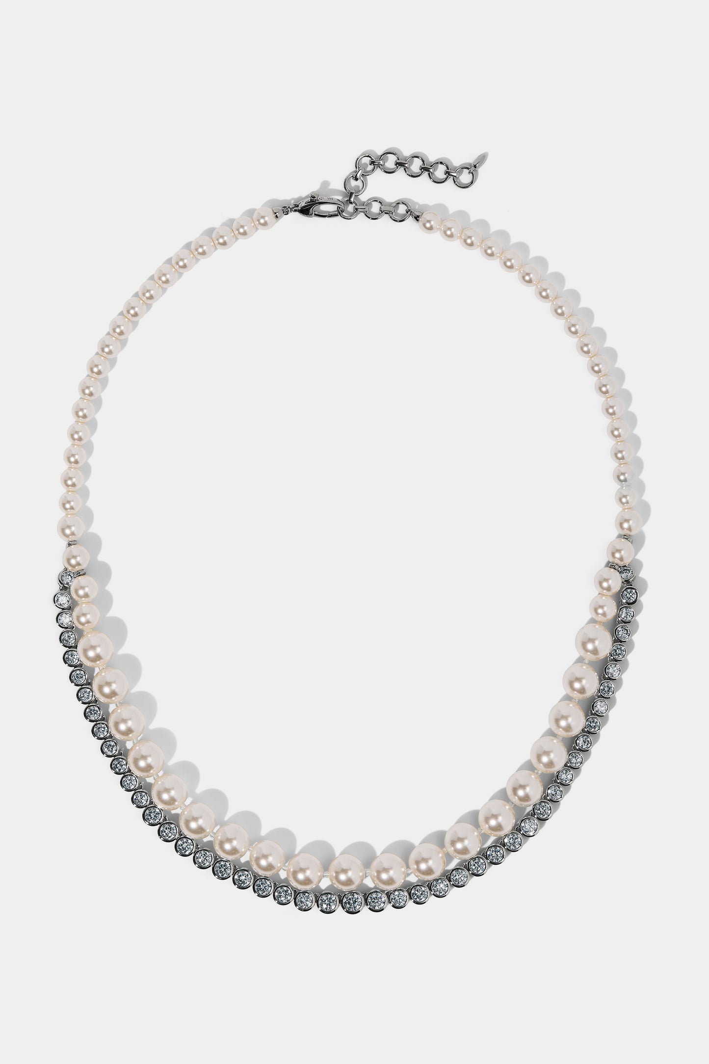 UNDER THE SEA DOUBLE LAYER NECKLACE IN RHODIUM PLATING