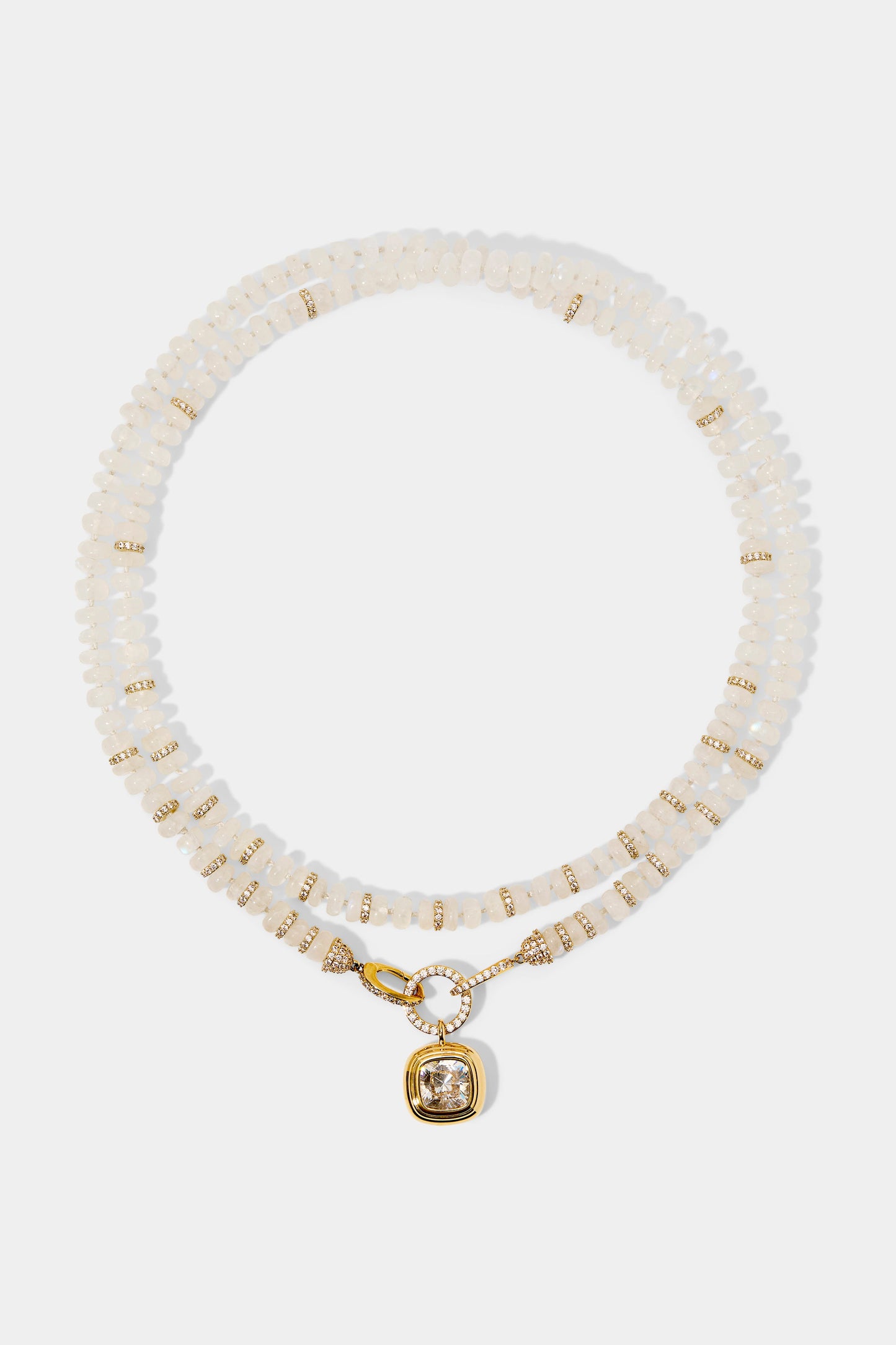 BOUJEE BEADS MOONSTONE LONG NECKLACE IN GOLD PLATING