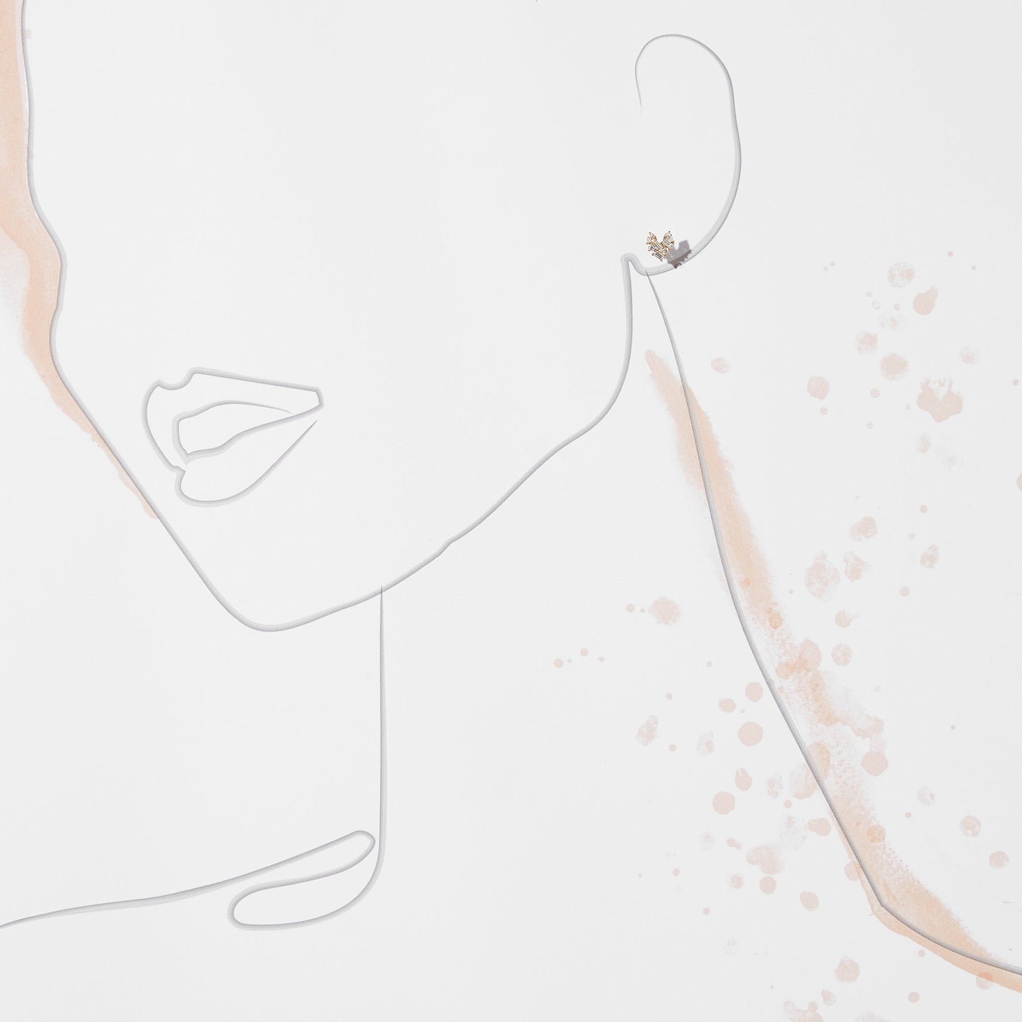 CLUSTER HEART STUD EARRINGS