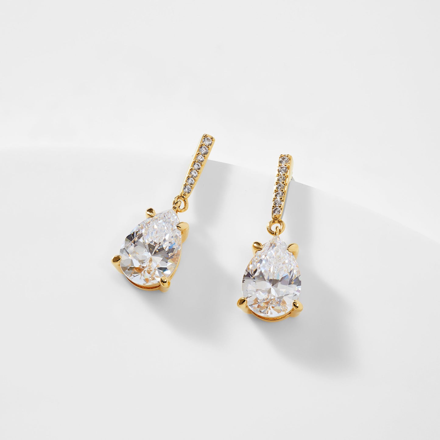 COLETTE CZ PEAR DROP POST EARRINGS