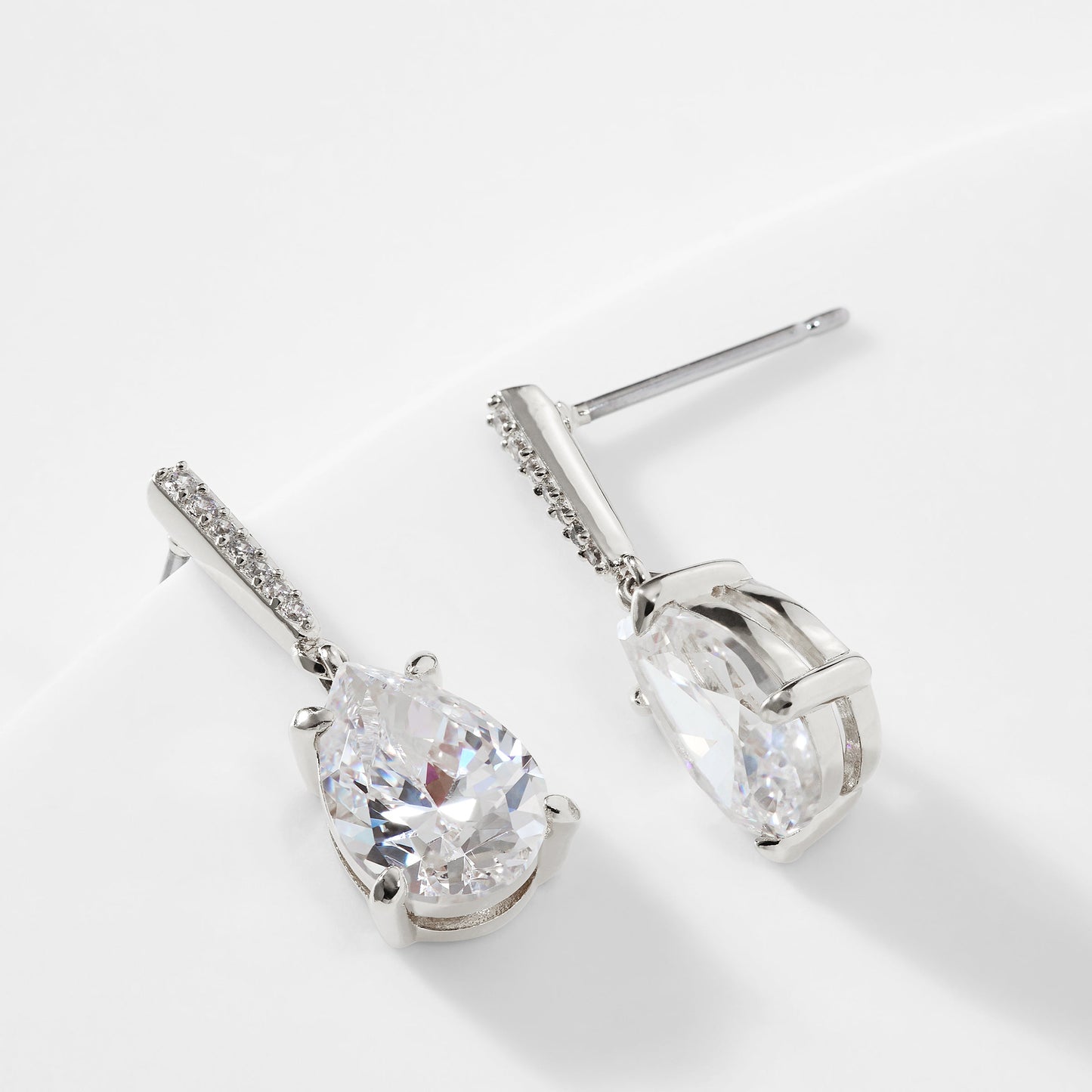 COLETTE CZ PEAR DROP POST EARRINGS