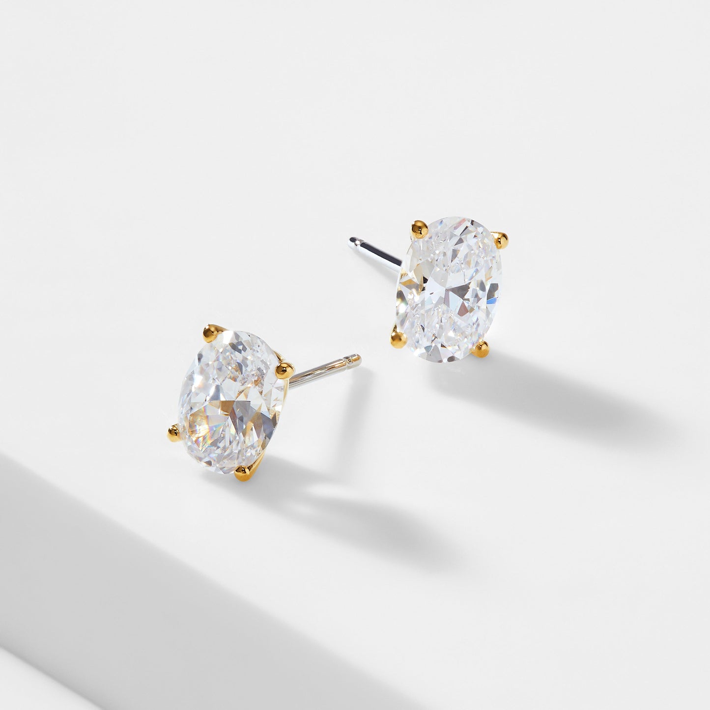 MODERN LOVE LARGE OVAL CZ STUD EARRINGS