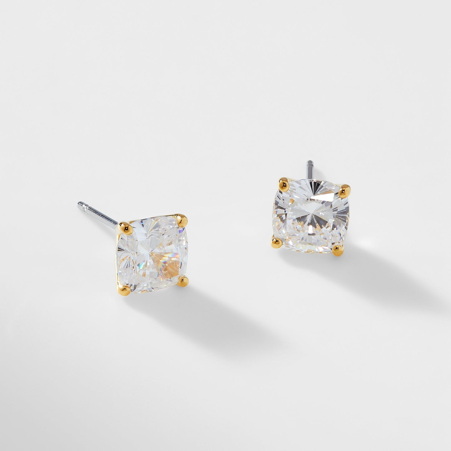 MODERN LOVE LARGE CUSHION CUT CZ STUD EARRINGS