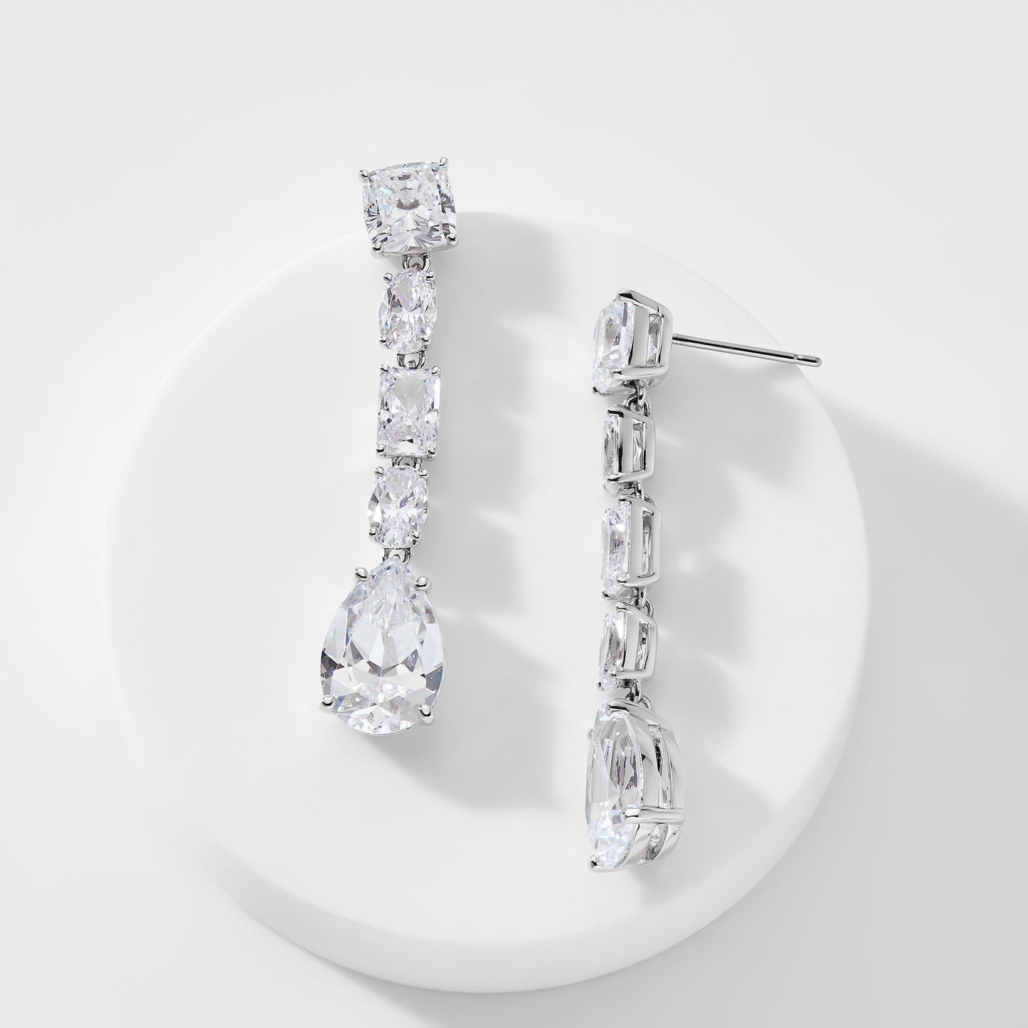 SHINE ON CZ LINEAR DROP EARRINGS