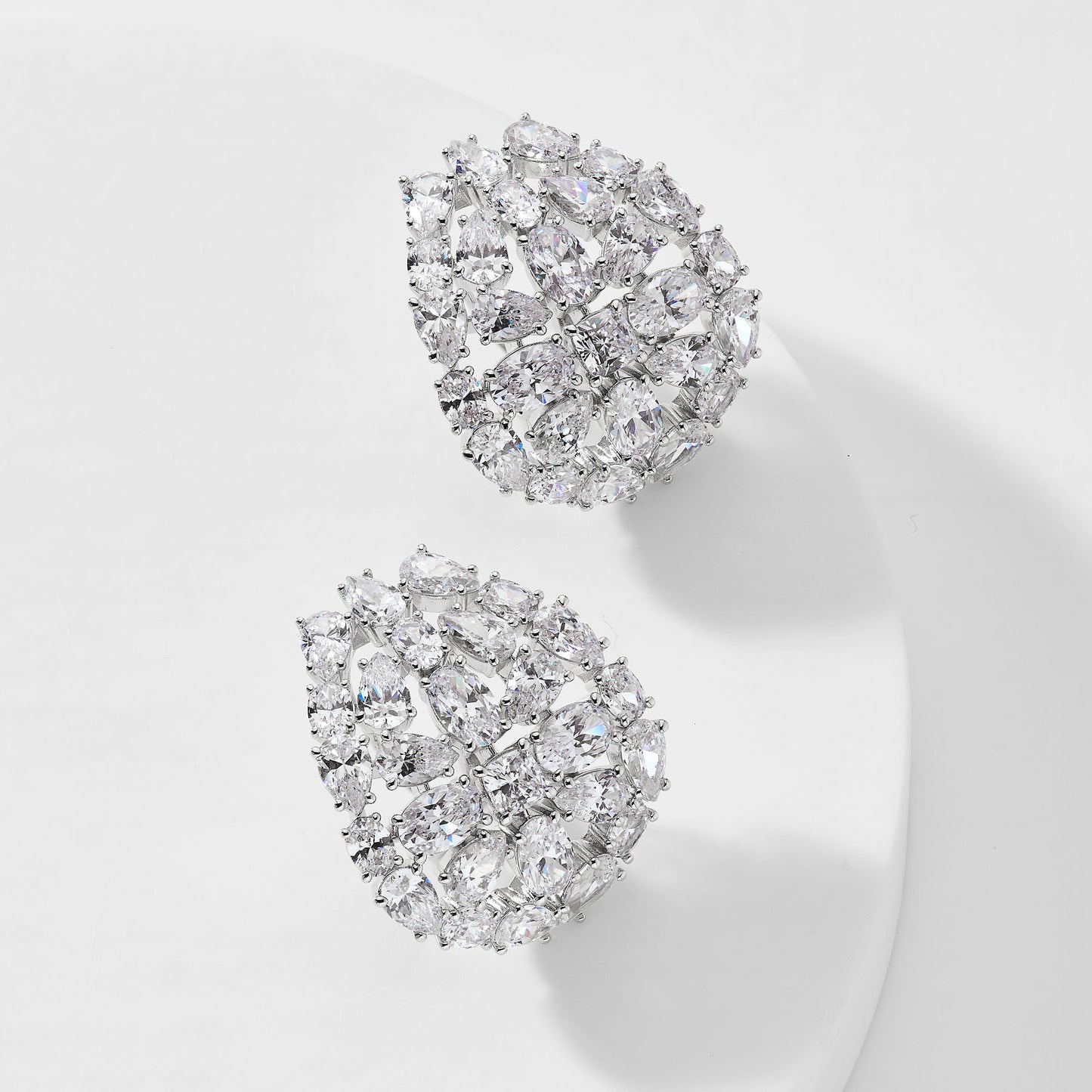 SHINE ON DRAMA BUTTON EARRINGS