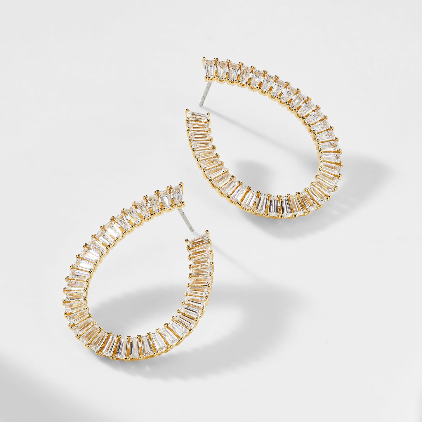 CHATEAU BAGUETTE CZ FRONTBACK EARRINGS