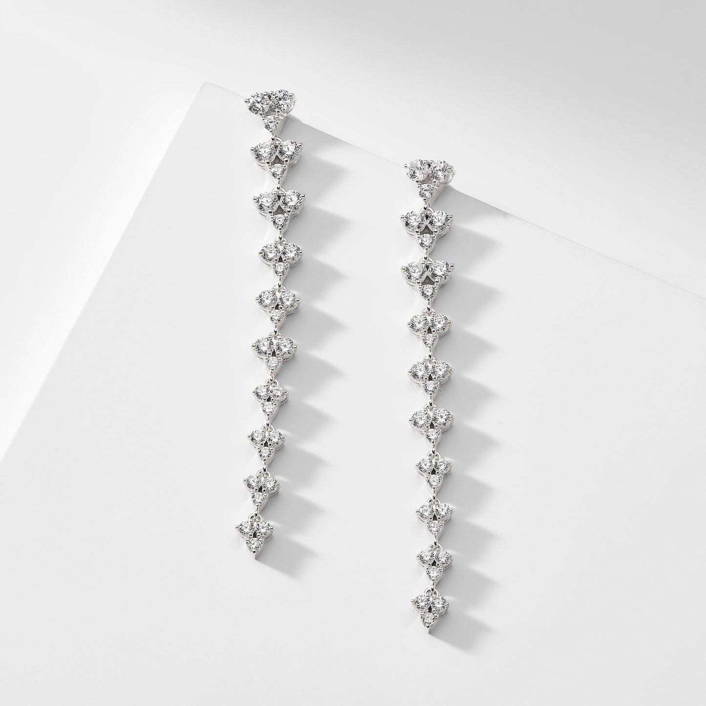 PAVE THE WAY LONG LINEAR EARRINGS