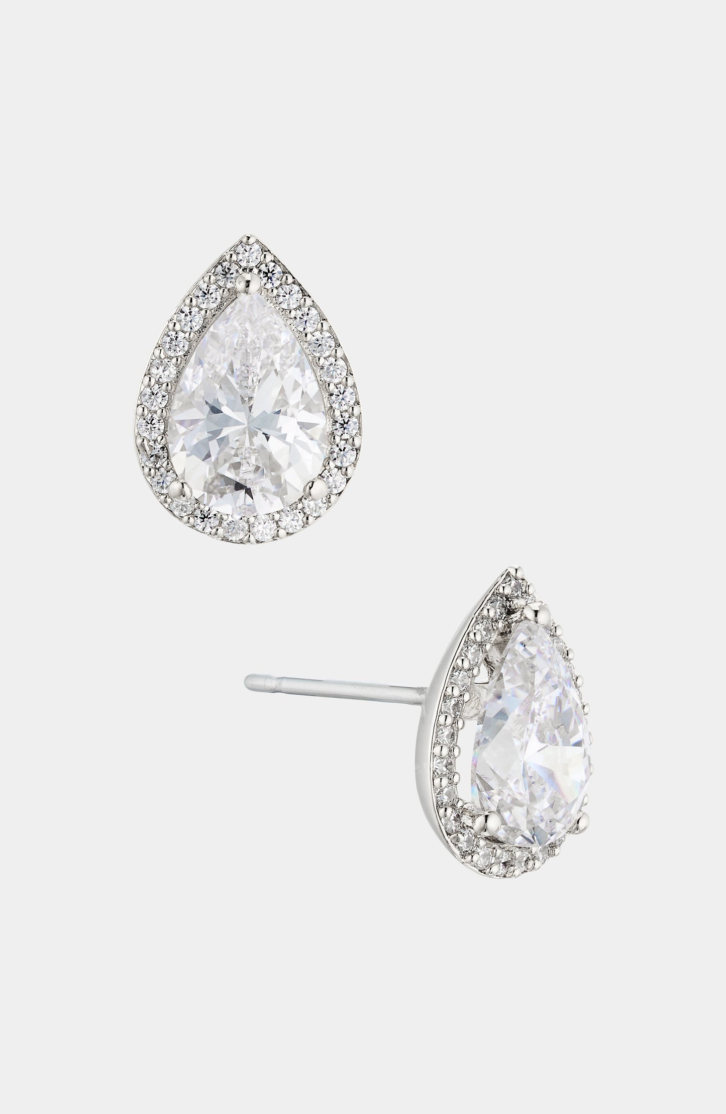 MODERN LOVE PEAR HALO STUD EARRINGS