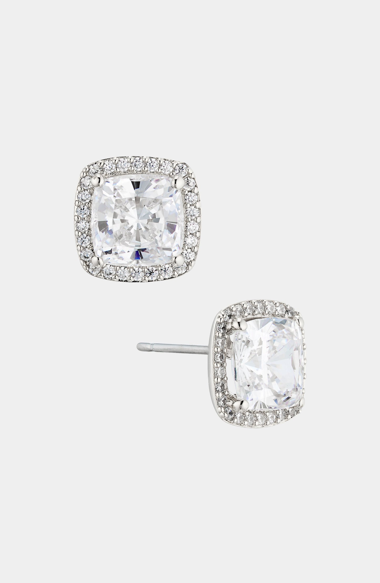 MODERN LOVE CUSHION HALO STUD EARRINGS