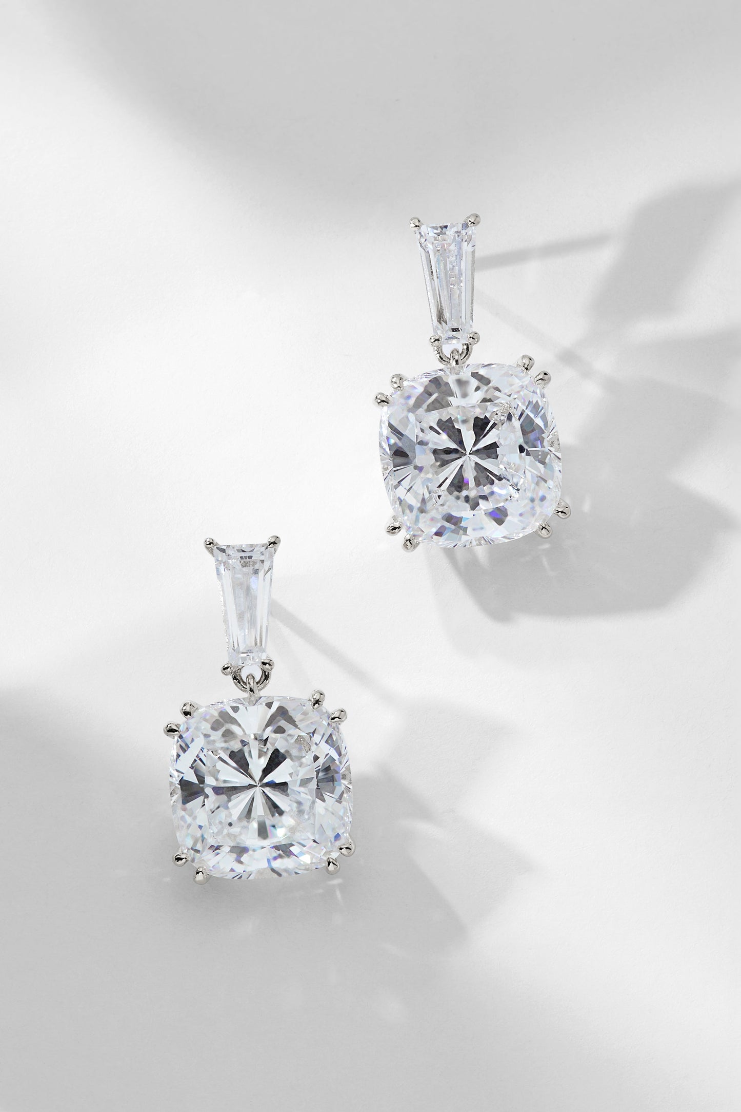 A LA CARTE CUSHION CZ DROP EARRINGS