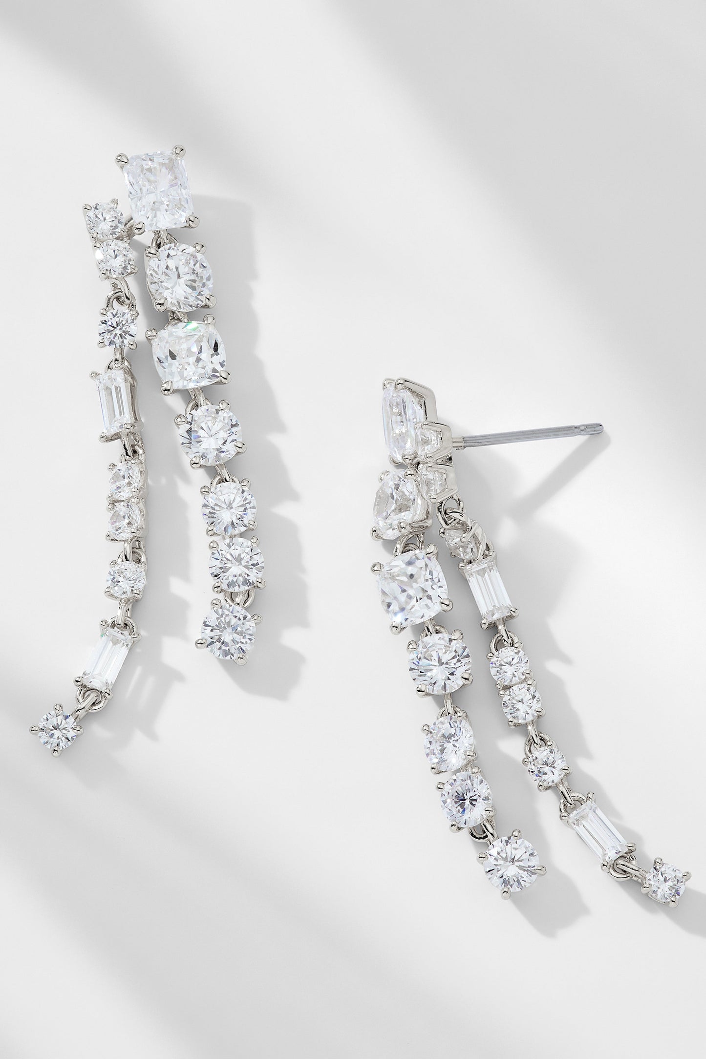 A LA CARTE CZ DOUBLE LINEAR EARRINGS