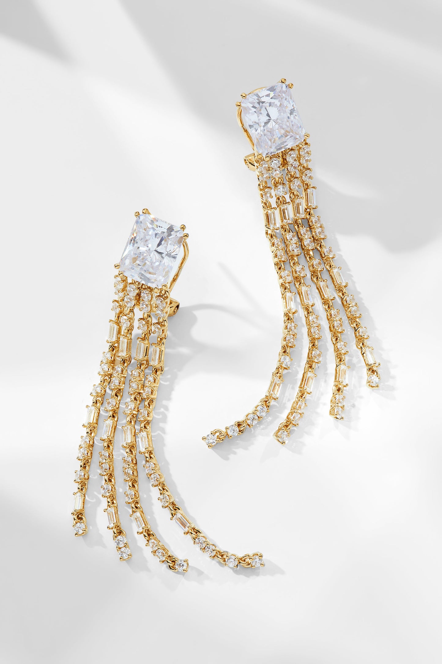 A LA CARTE CZ FRINGE CHANDELIER EARRINGS