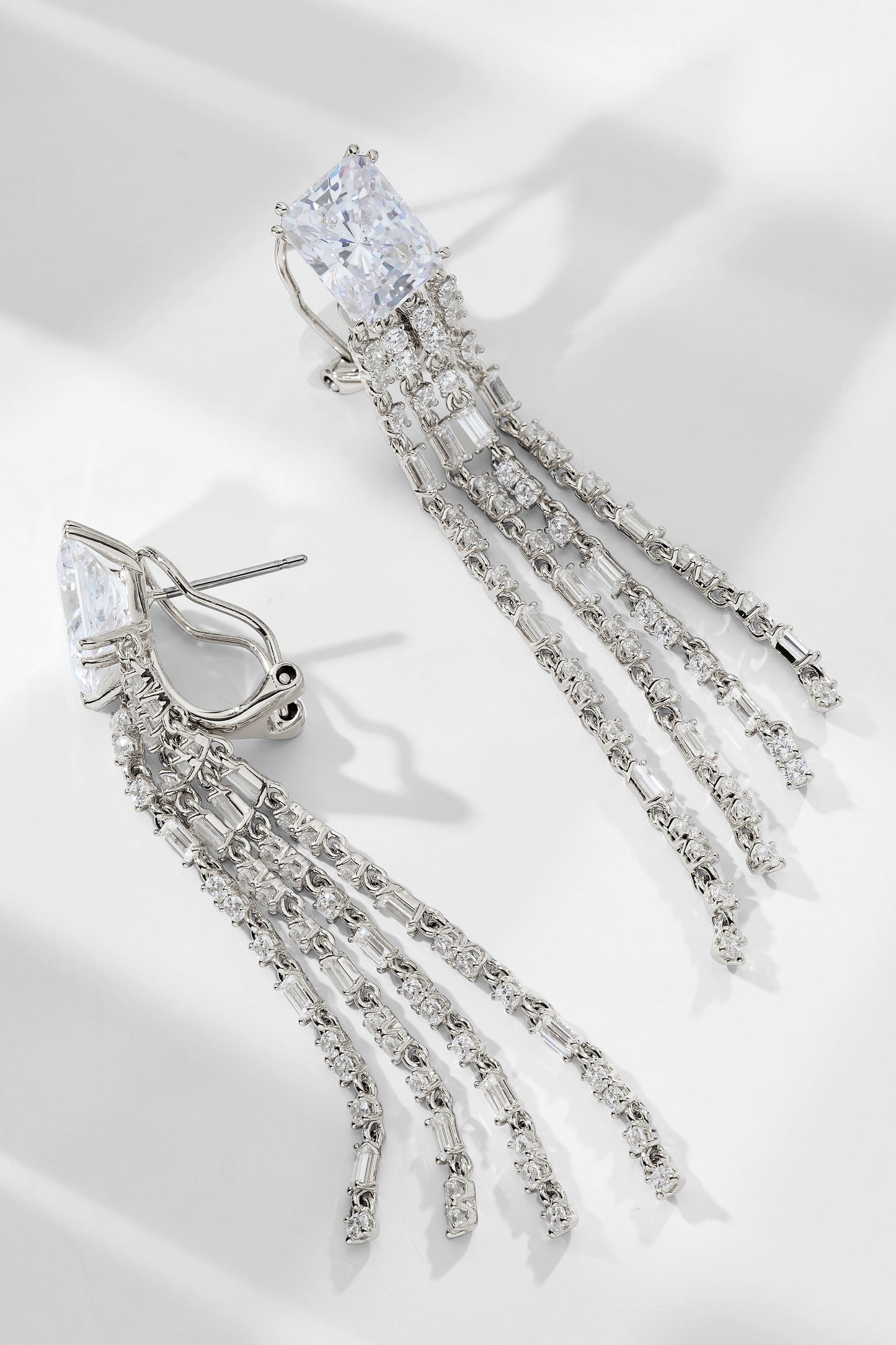 A LA CARTE CZ FRINGE CHANDELIER EARRINGS