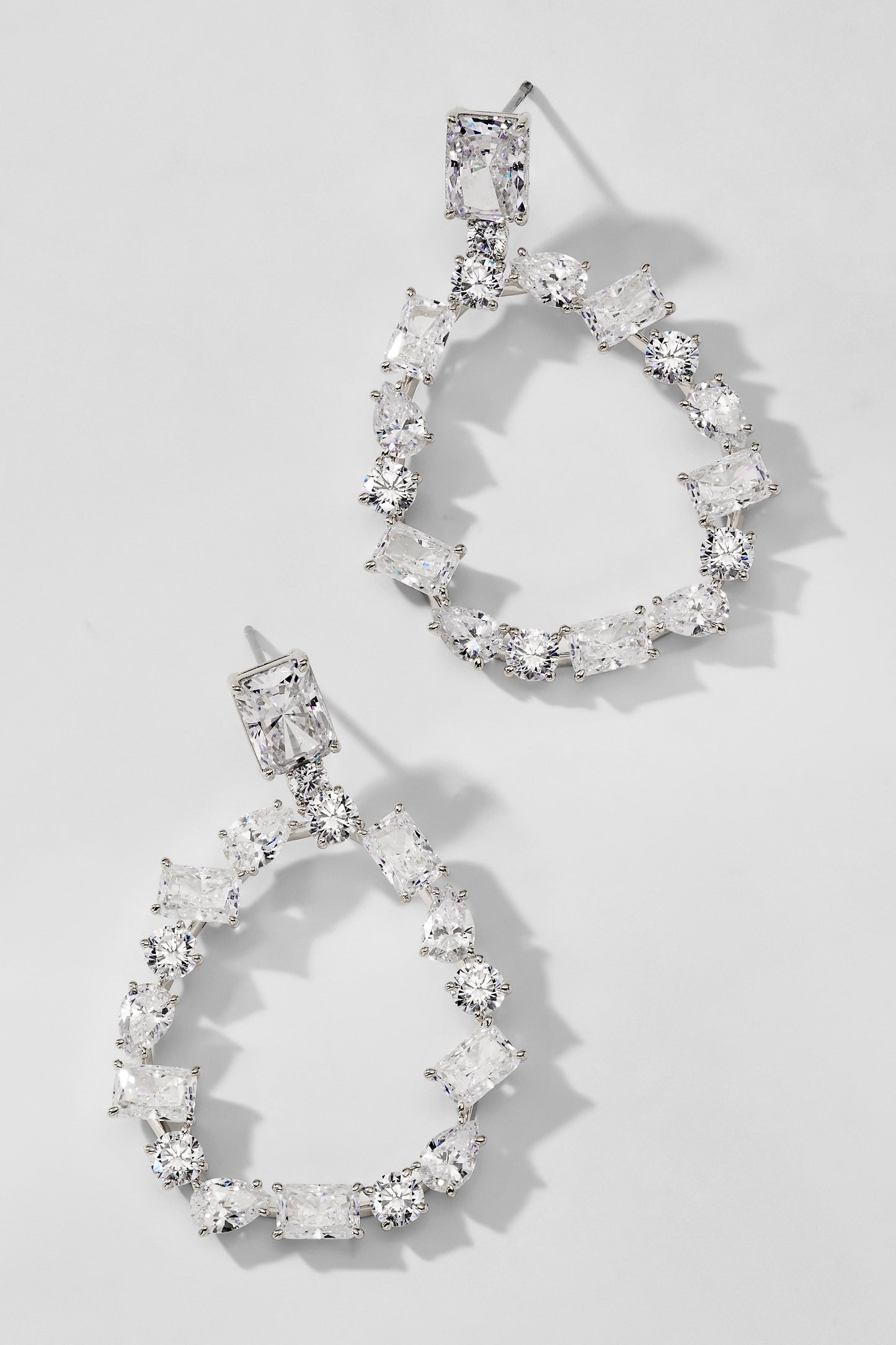 ROCKSTARS CZ FRONTAL HOOP EARRINGS
