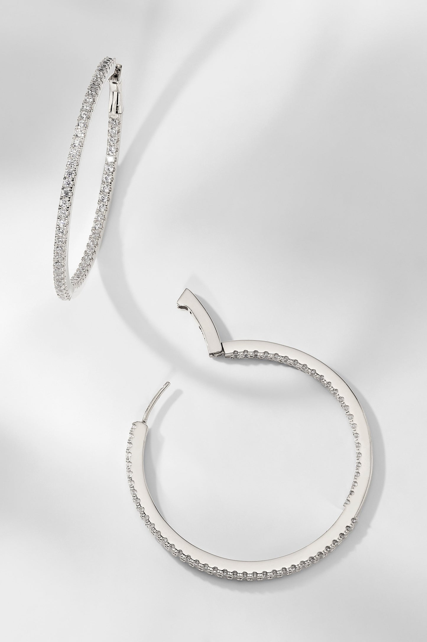 PERFECT HOOPS PAVE CZ 35MM HOOP EARRINGS