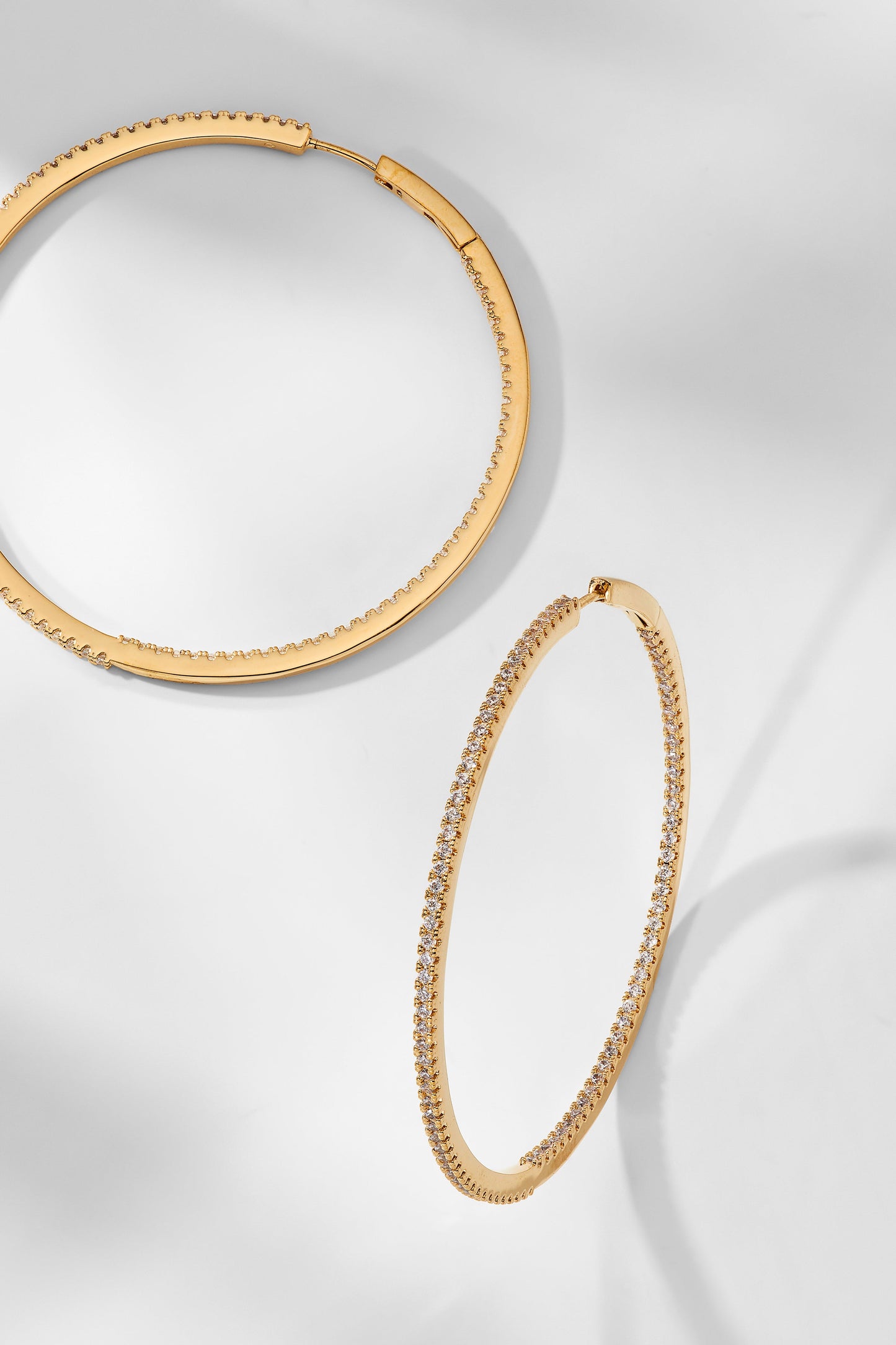 PERFECT HOOPS PAVE CZ 50MM HOOP EARRINGS