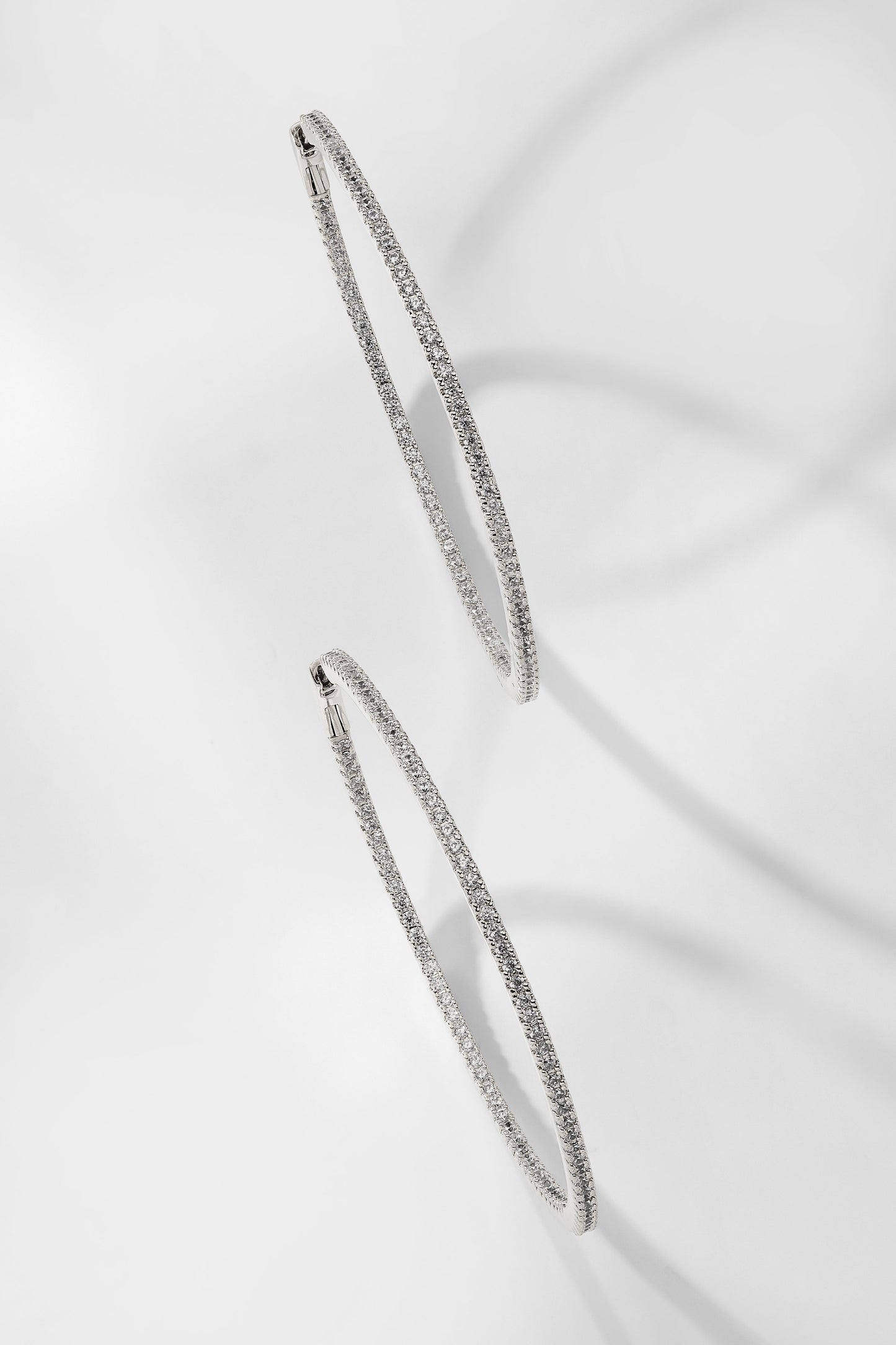 PERFECT HOOPS PAVE CZ 50MM HOOP EARRINGS