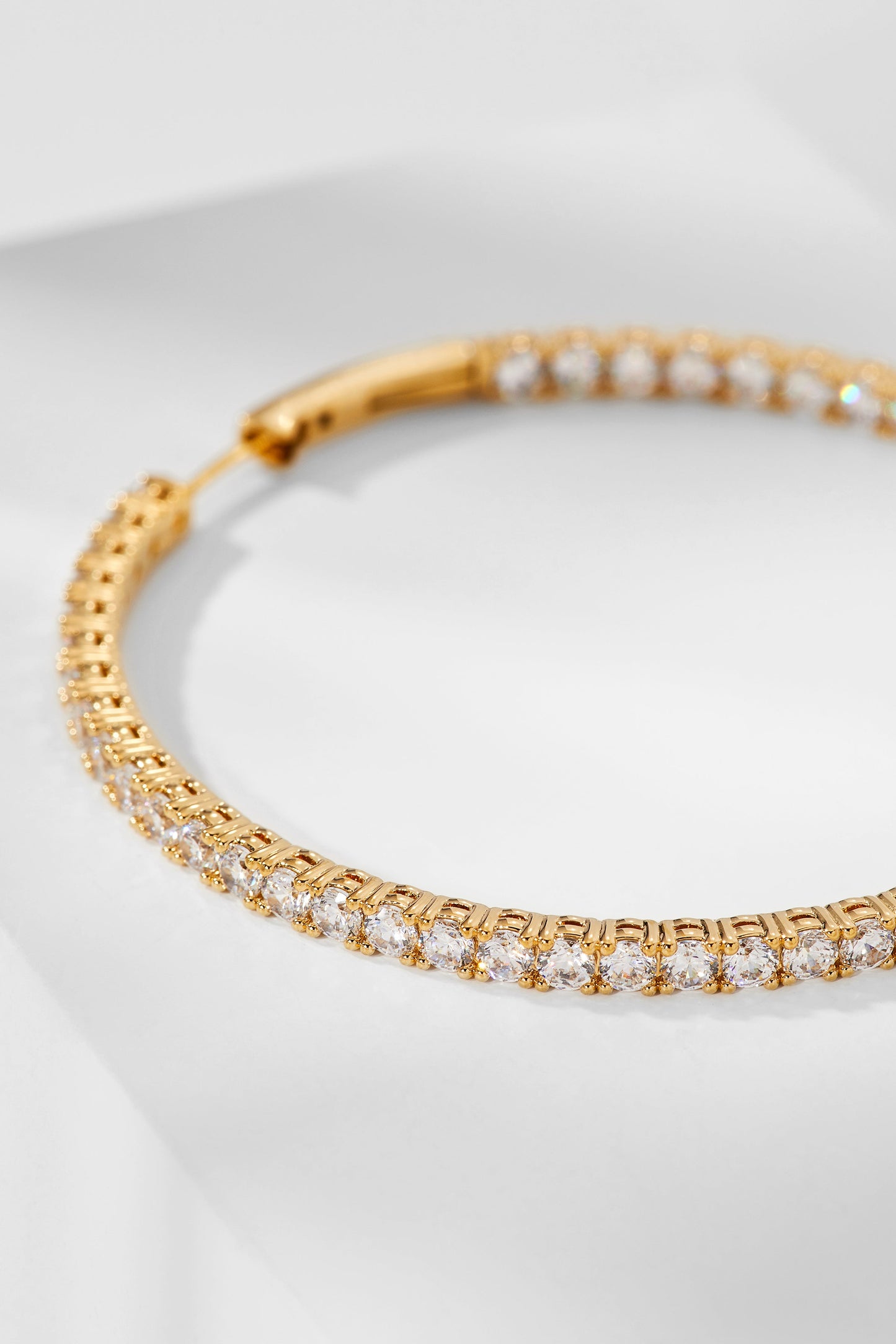 PERFECT HOOPS 2.5MM CZ X 50MM HOOP EARRINGS