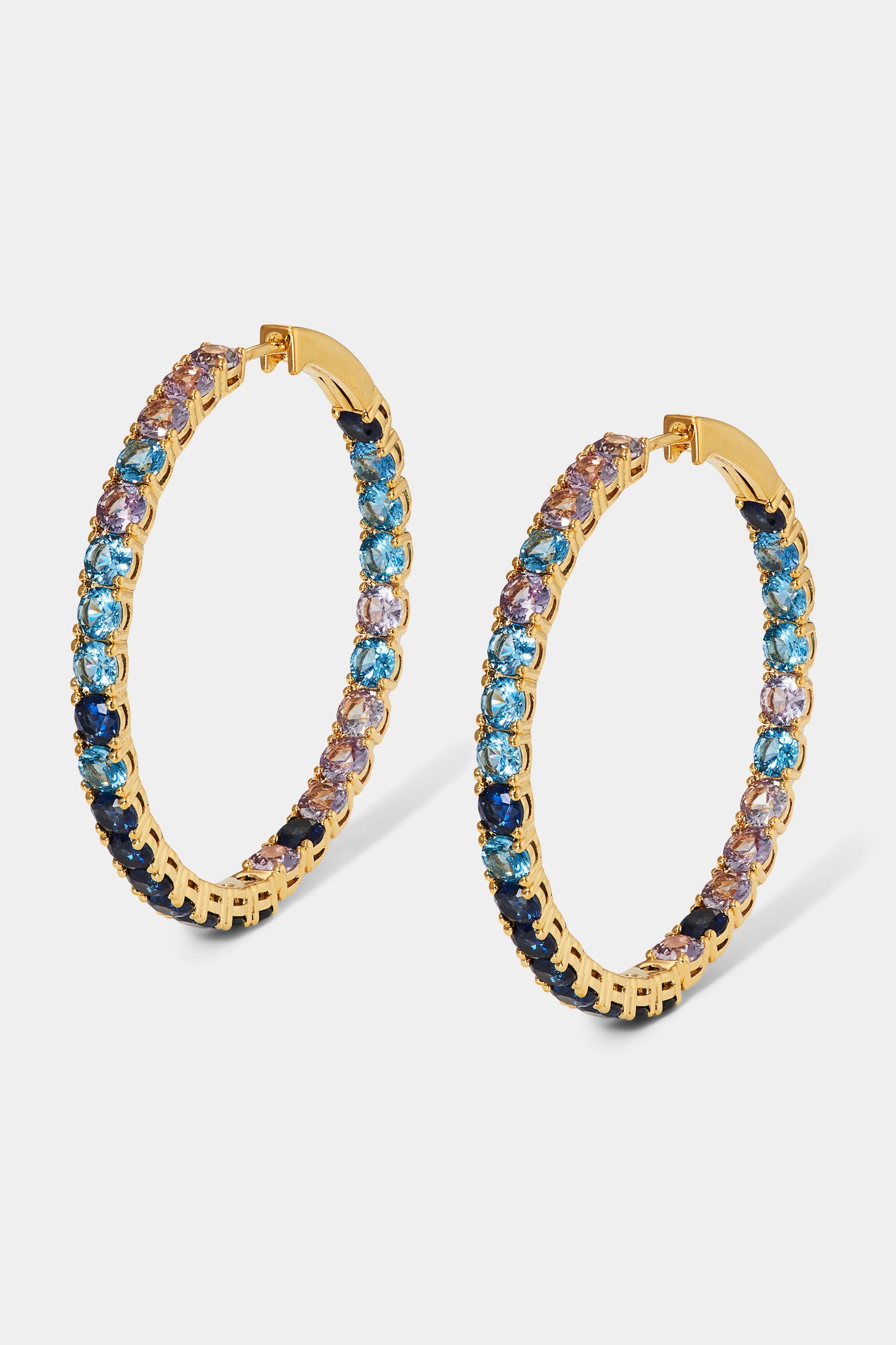 PERFECT TENNIS OMBRE CZ HOOP EARRINGS