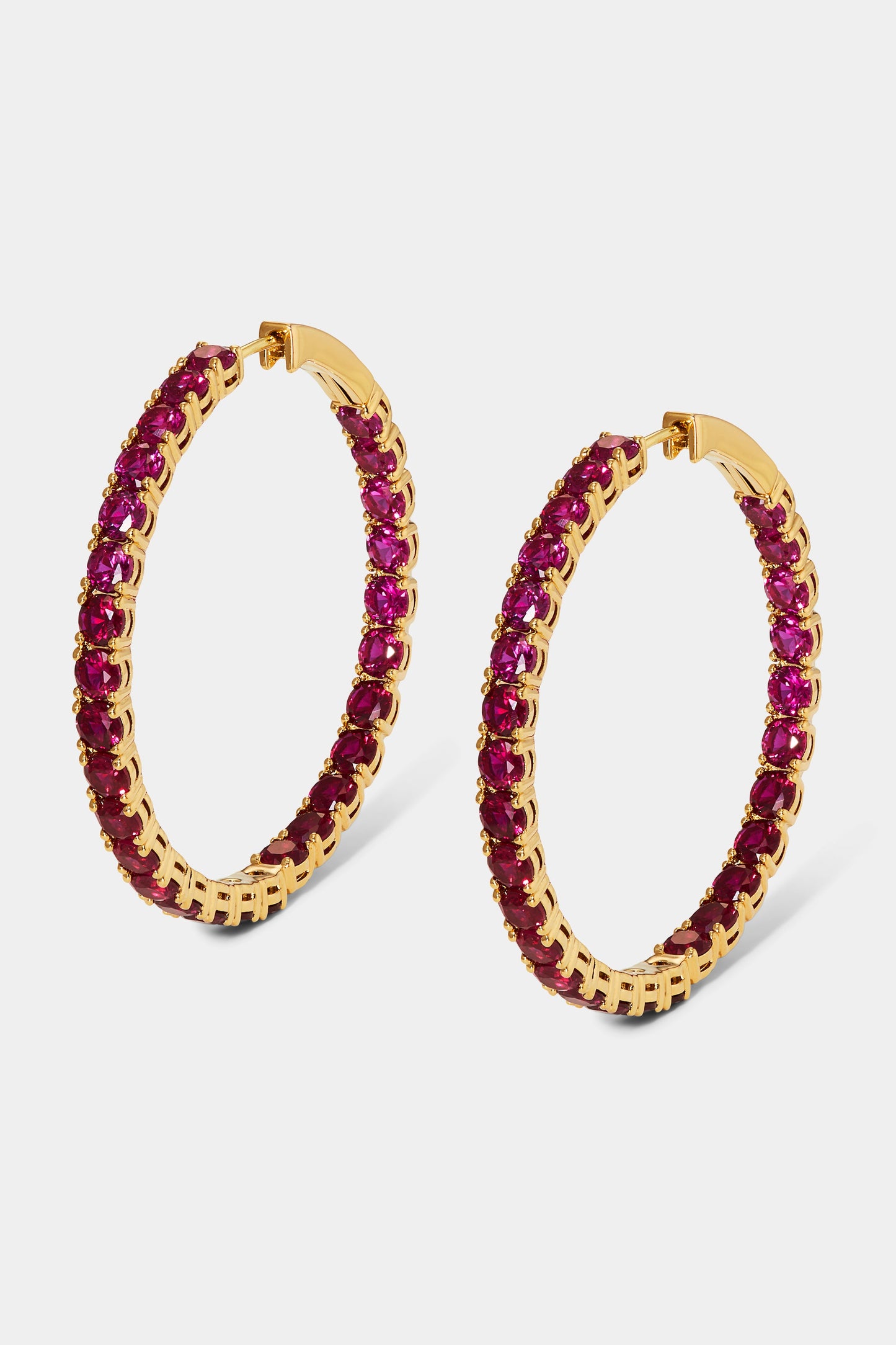 PERFECT TENNIS PINK CZ HOOP EARRINGS