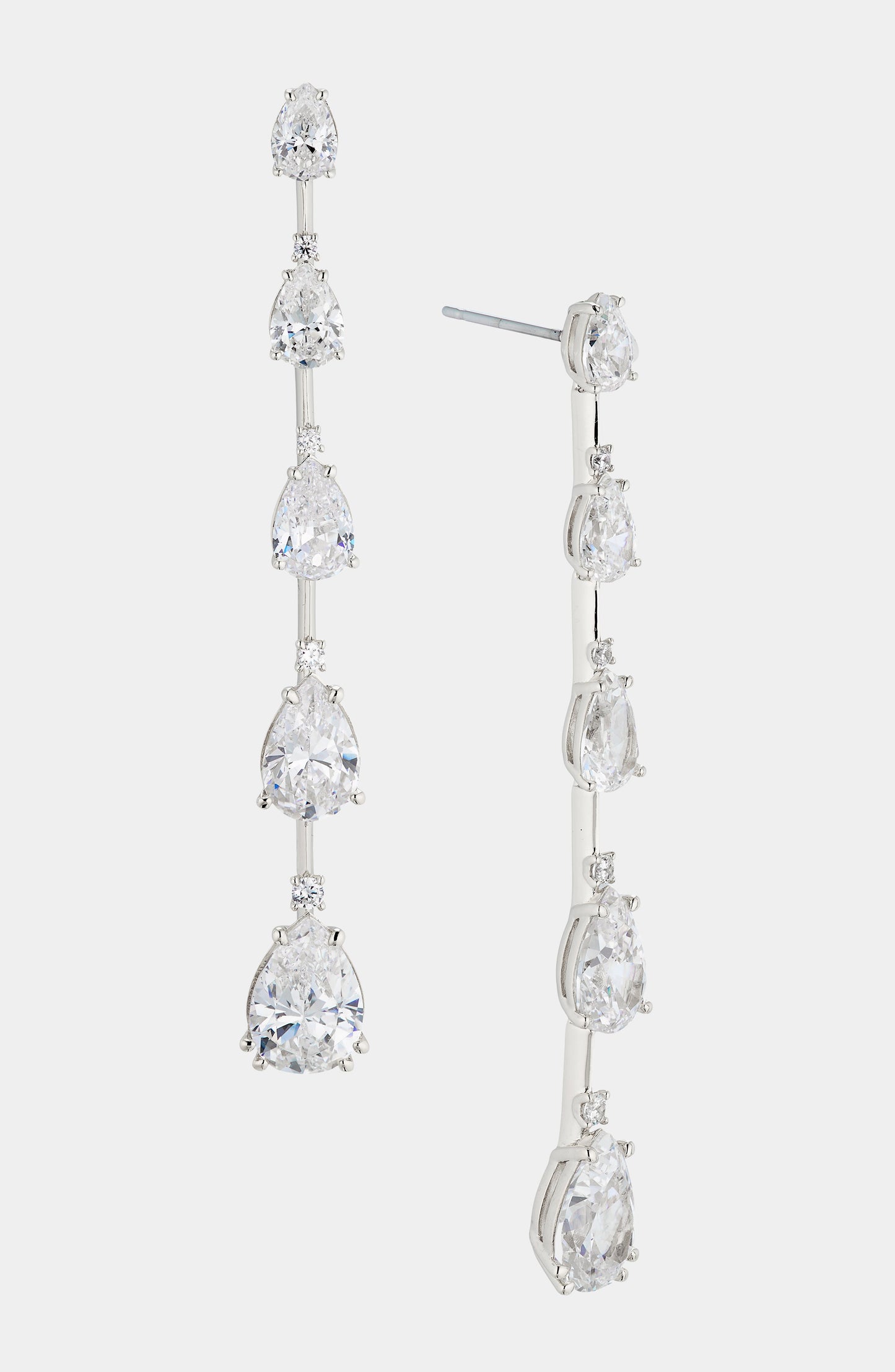 EVELYN MULTI PEAR CZ LINEAR EARRINGS