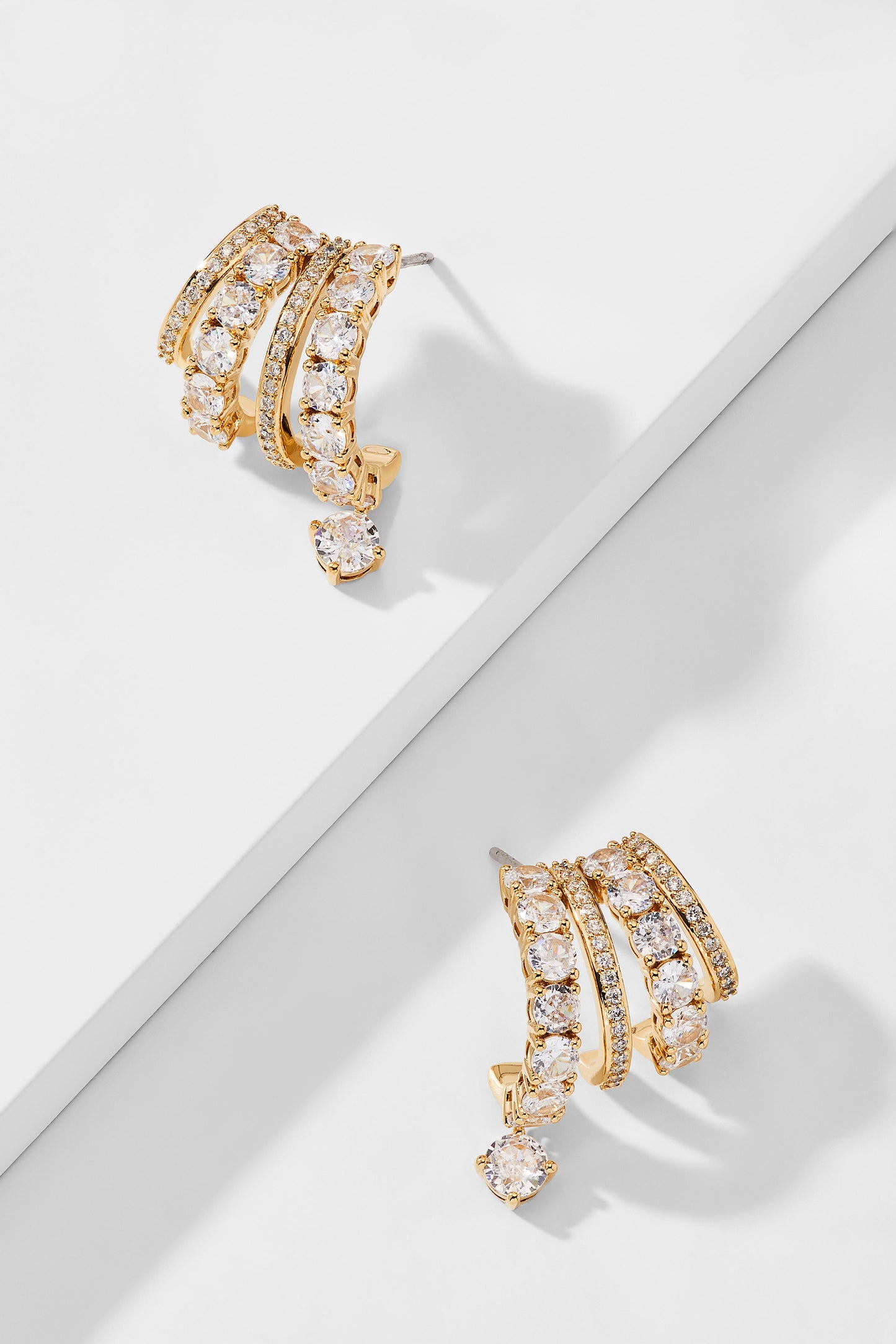 MATCHPOINT MULTI J HOOP CZ EARRINGS