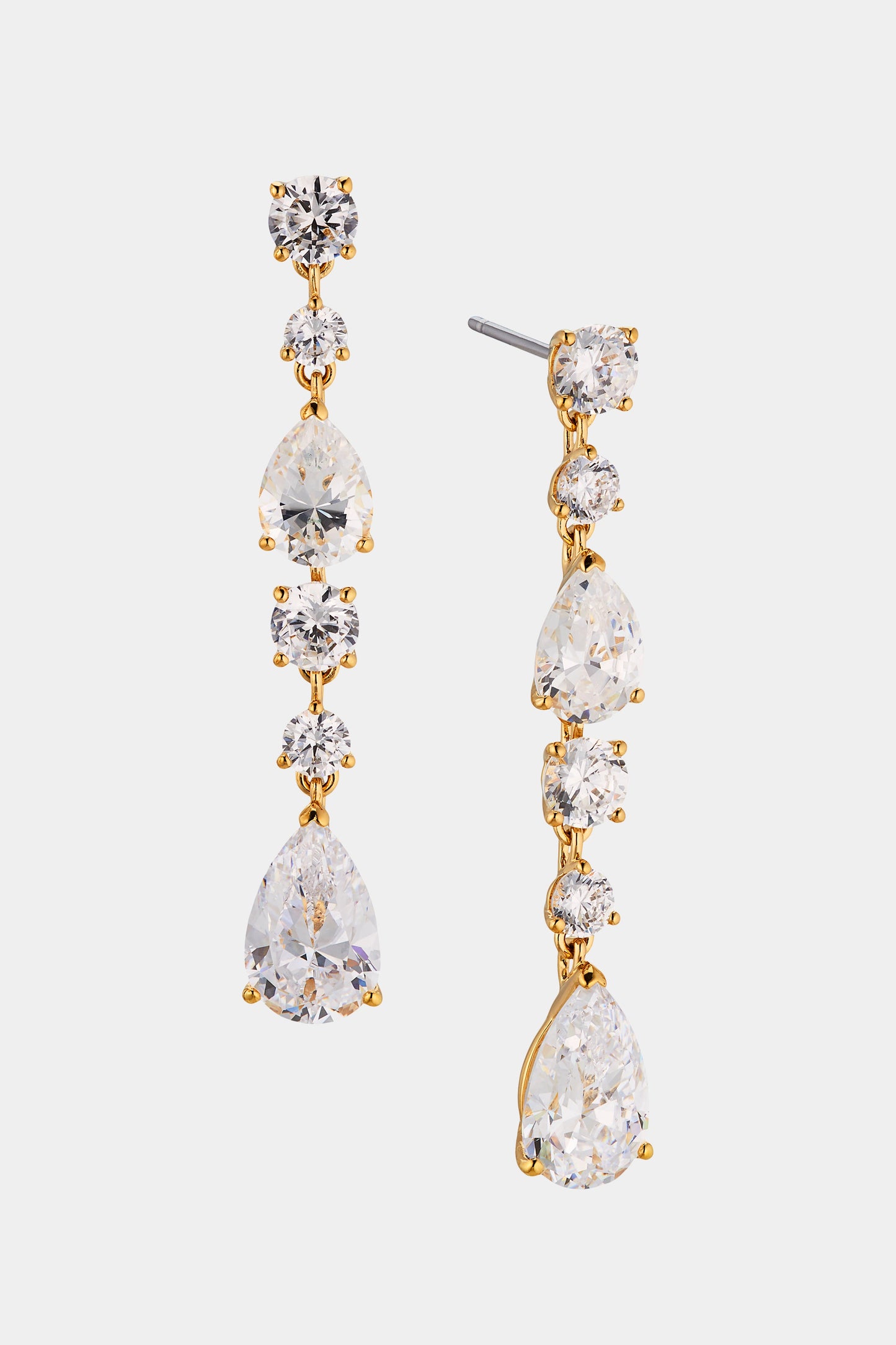 HALLE CZ LONG LINEAR DROP EARRINGS