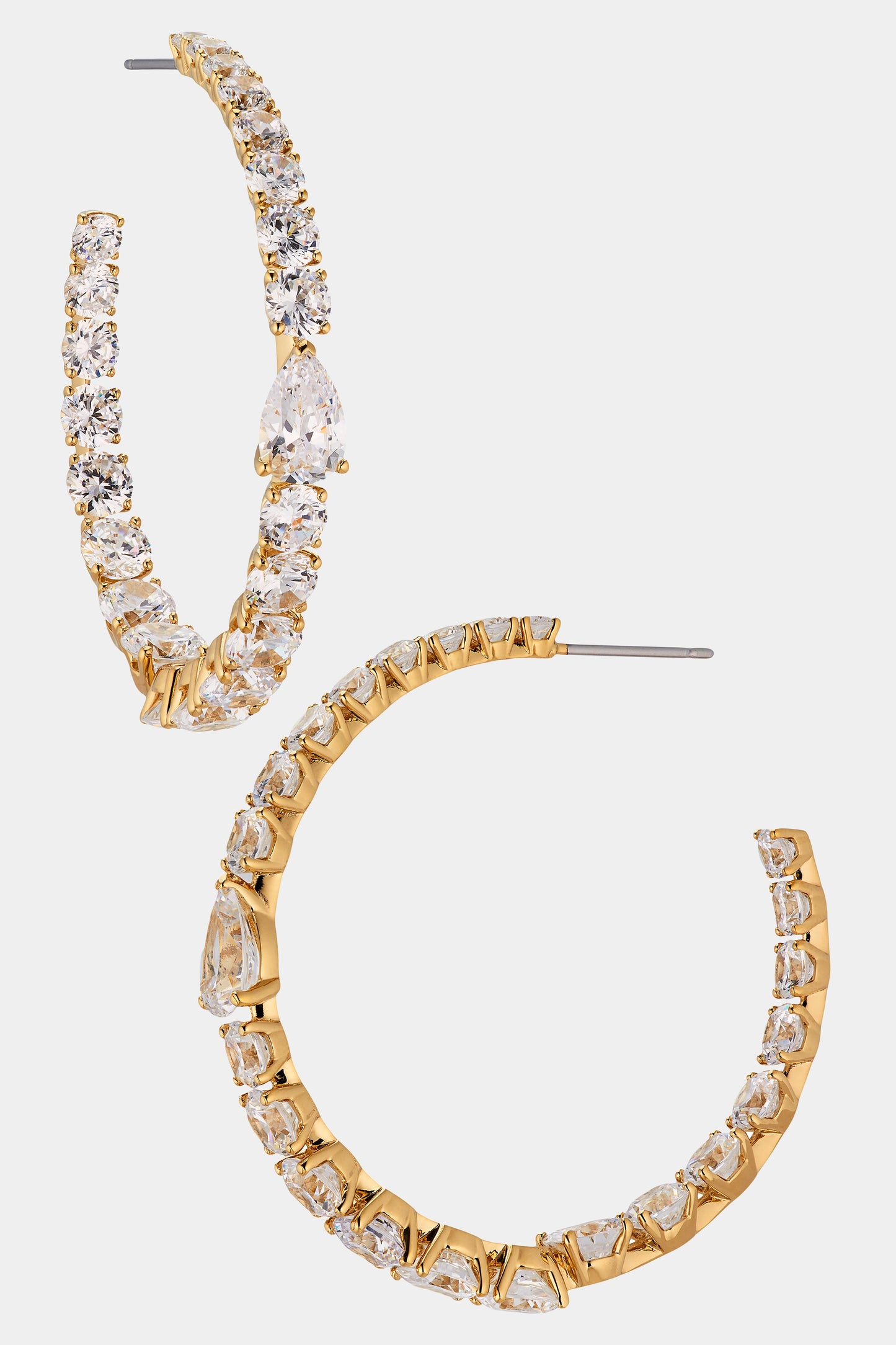 HALLE CZ LARGE C HOOP EARRINGS