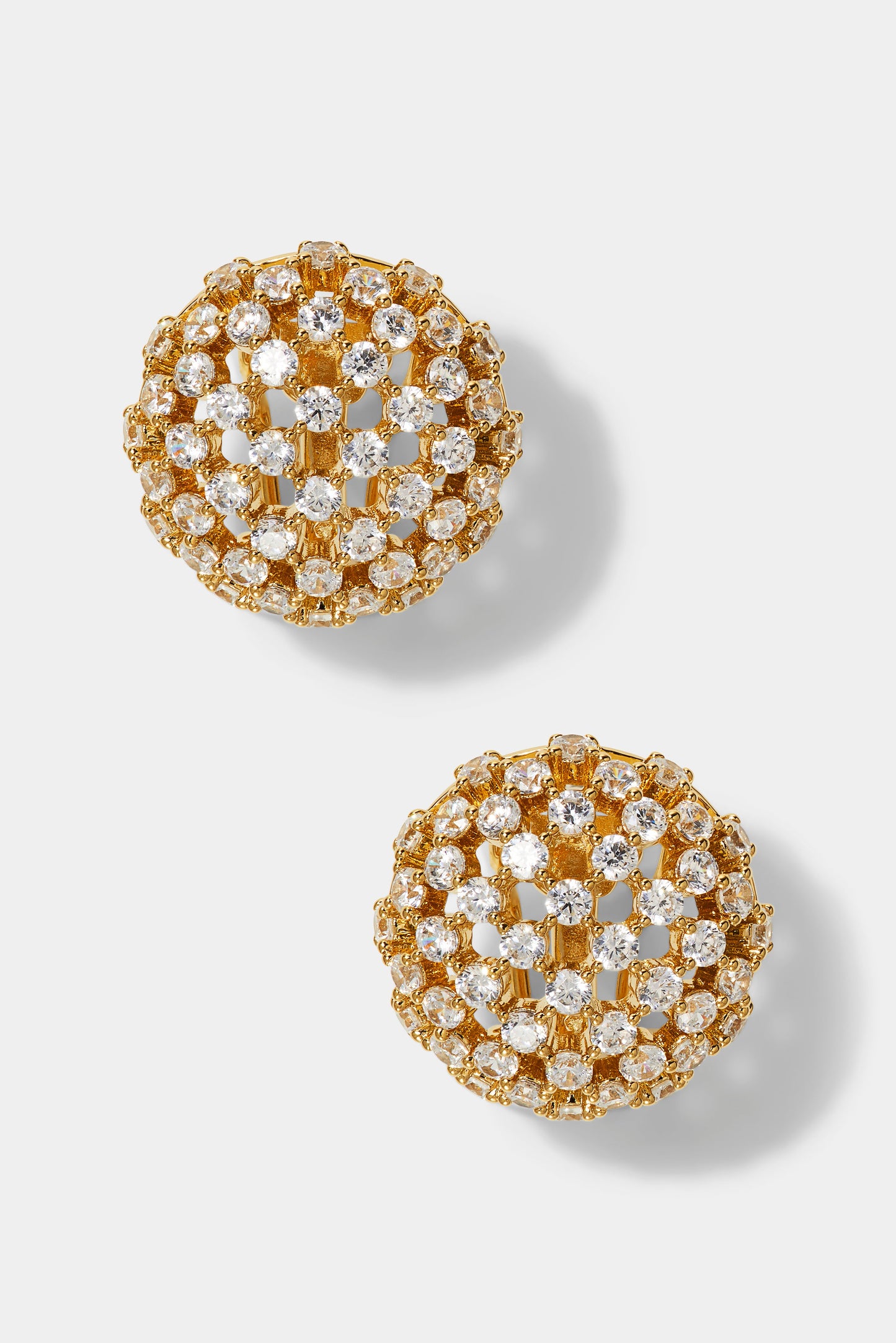 JUNO PAVE CZ DOME STUD EARRINGS