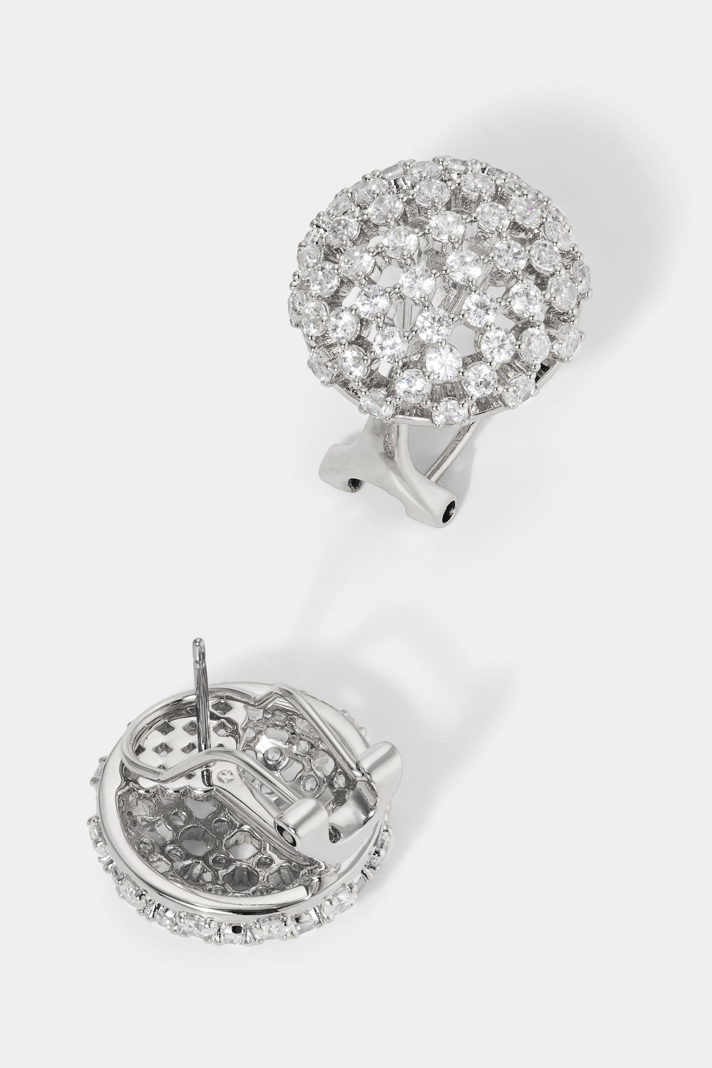 JUNO PAVE CZ DOME STUD EARRINGS