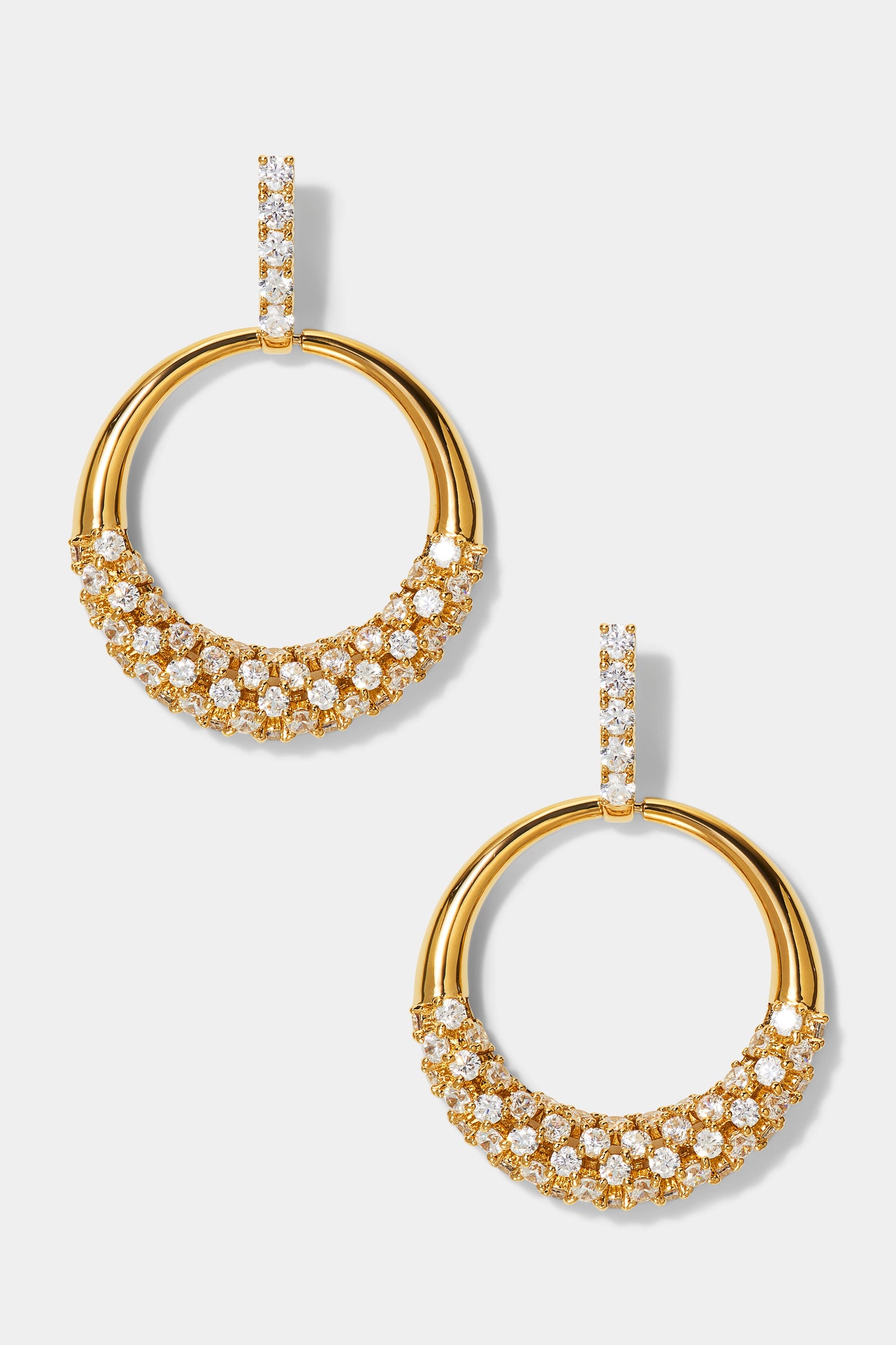 JUNO SMALL FRONTAL CZ HOOP EARRINGS