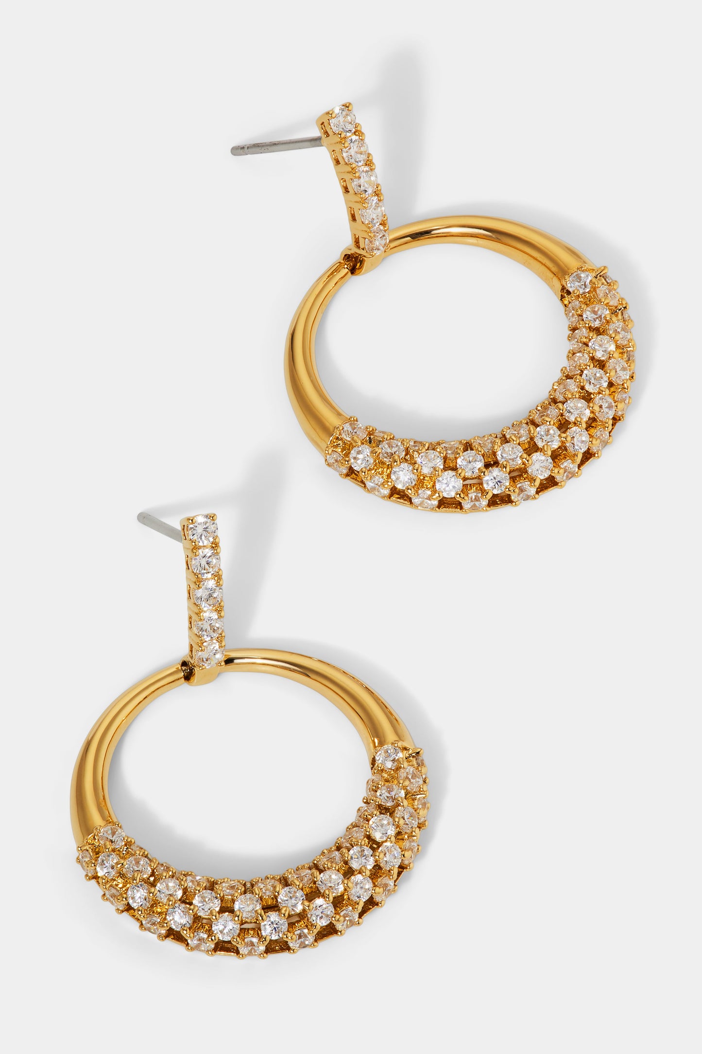 JUNO SMALL FRONTAL CZ HOOP EARRINGS