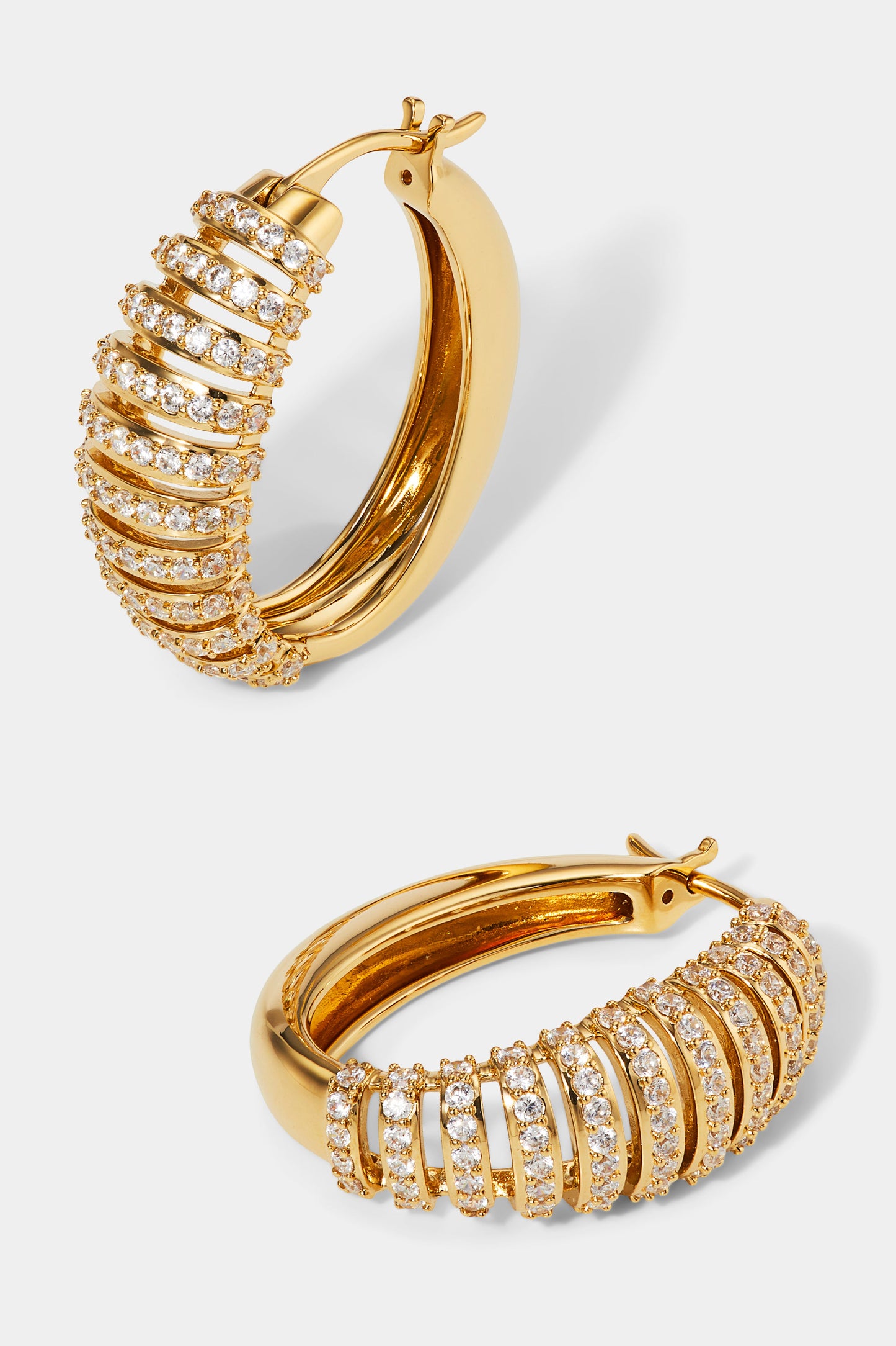 JUNO CHUNKY PAVE CZ HOOP EARRINGS