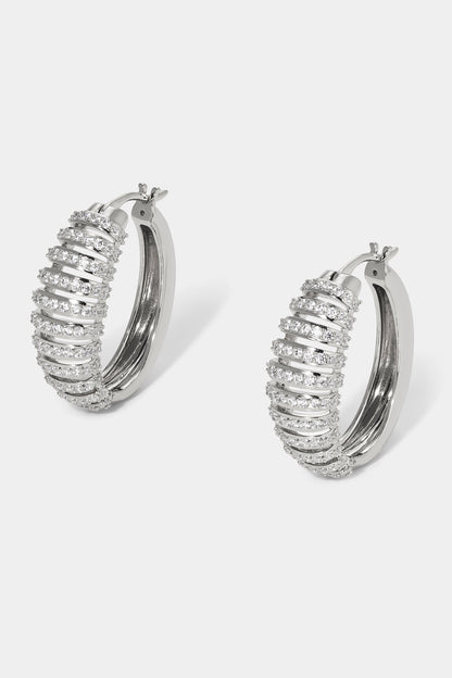 JUNO CHUNKY PAVE CZ HOOP EARRINGS