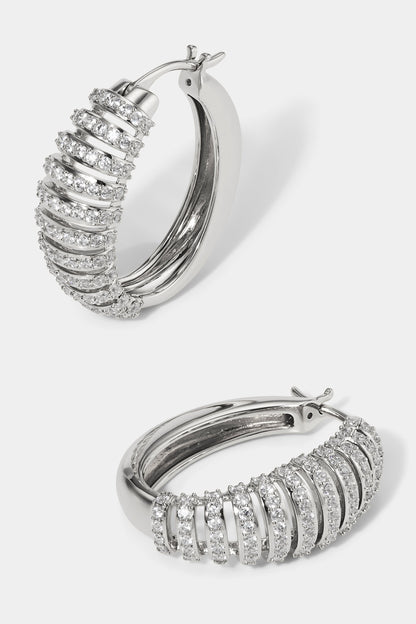 JUNO CHUNKY PAVE CZ HOOP EARRINGS