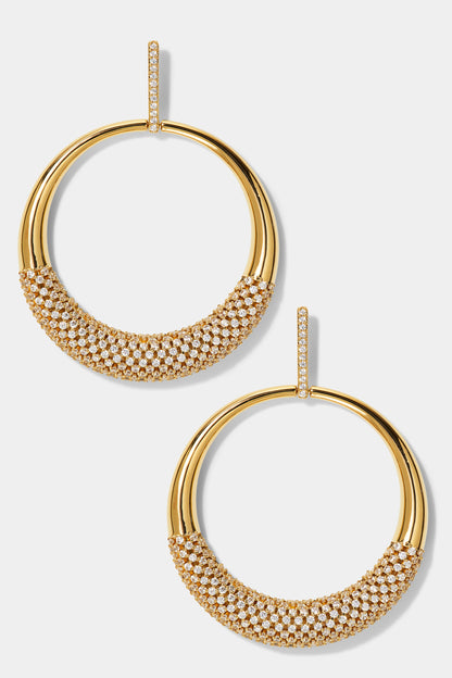 JUNO LARGE FRONTAL CZ HOOP EARRINGS