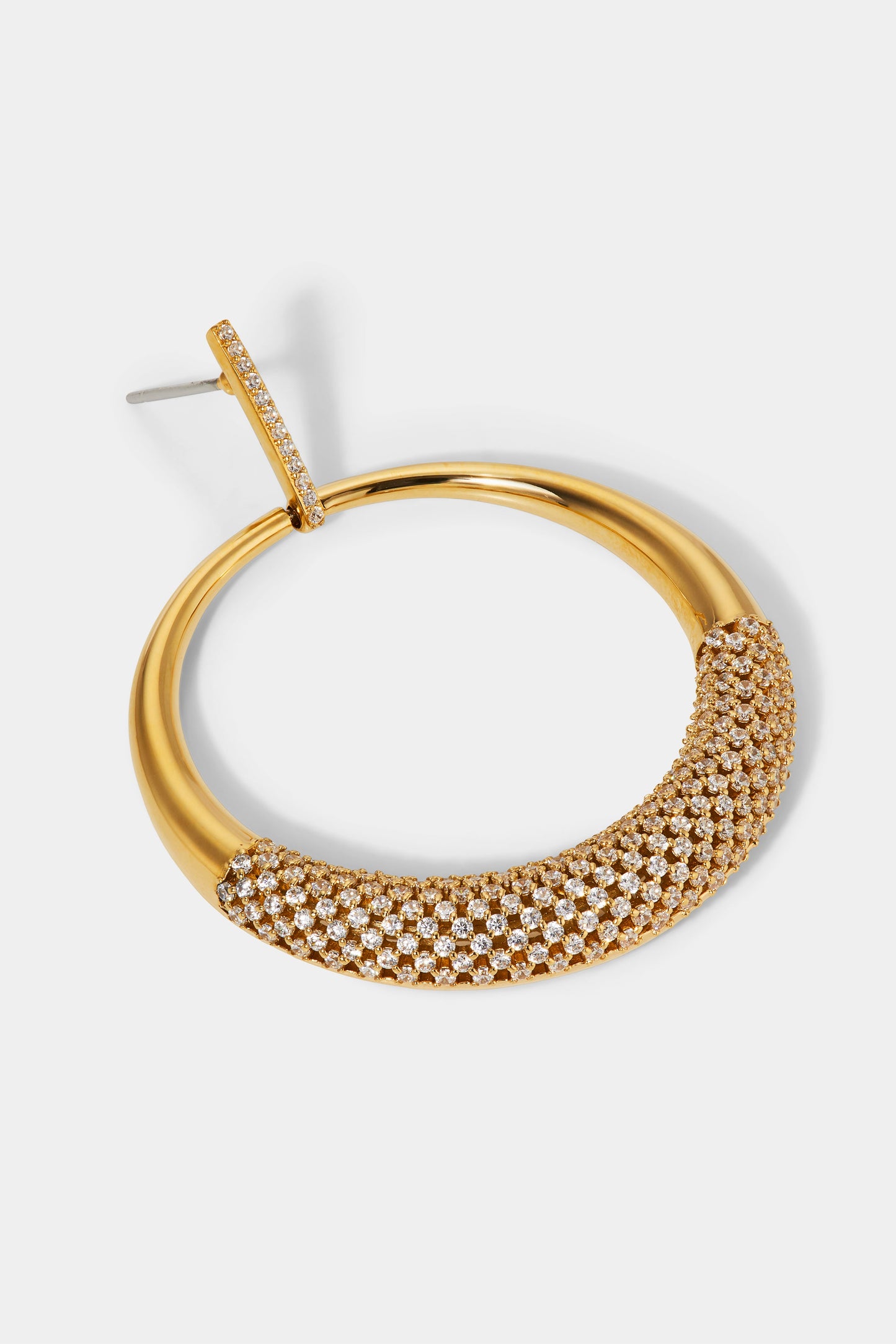 JUNO LARGE FRONTAL CZ HOOP EARRINGS