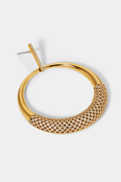 JUNO LARGE FRONTAL CZ HOOP EARRINGS