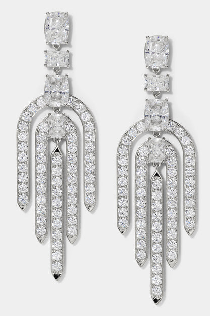 NORTHERN LIGHTS CZ LARGE ORBITAL CHANDELIER EARRINGS